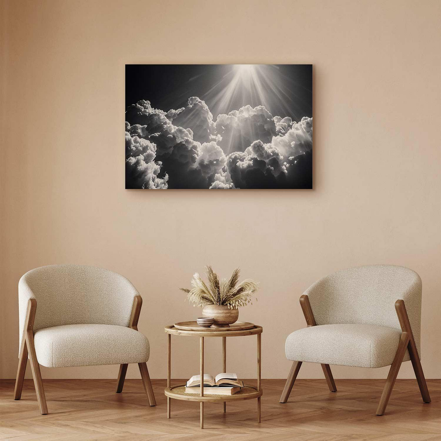 Decorative Wall Painting - Hope in the Clouds: Inspiring Rays of the Sun – Awaken Emotions MyLibelula