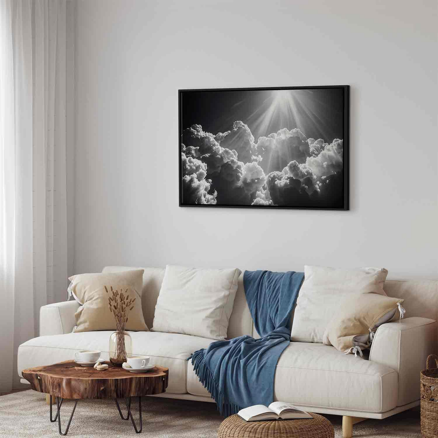 Decorative Wall Painting - Hope in the Clouds: Inspiring Rays of the Sun – Awaken Emotions MyLibelula