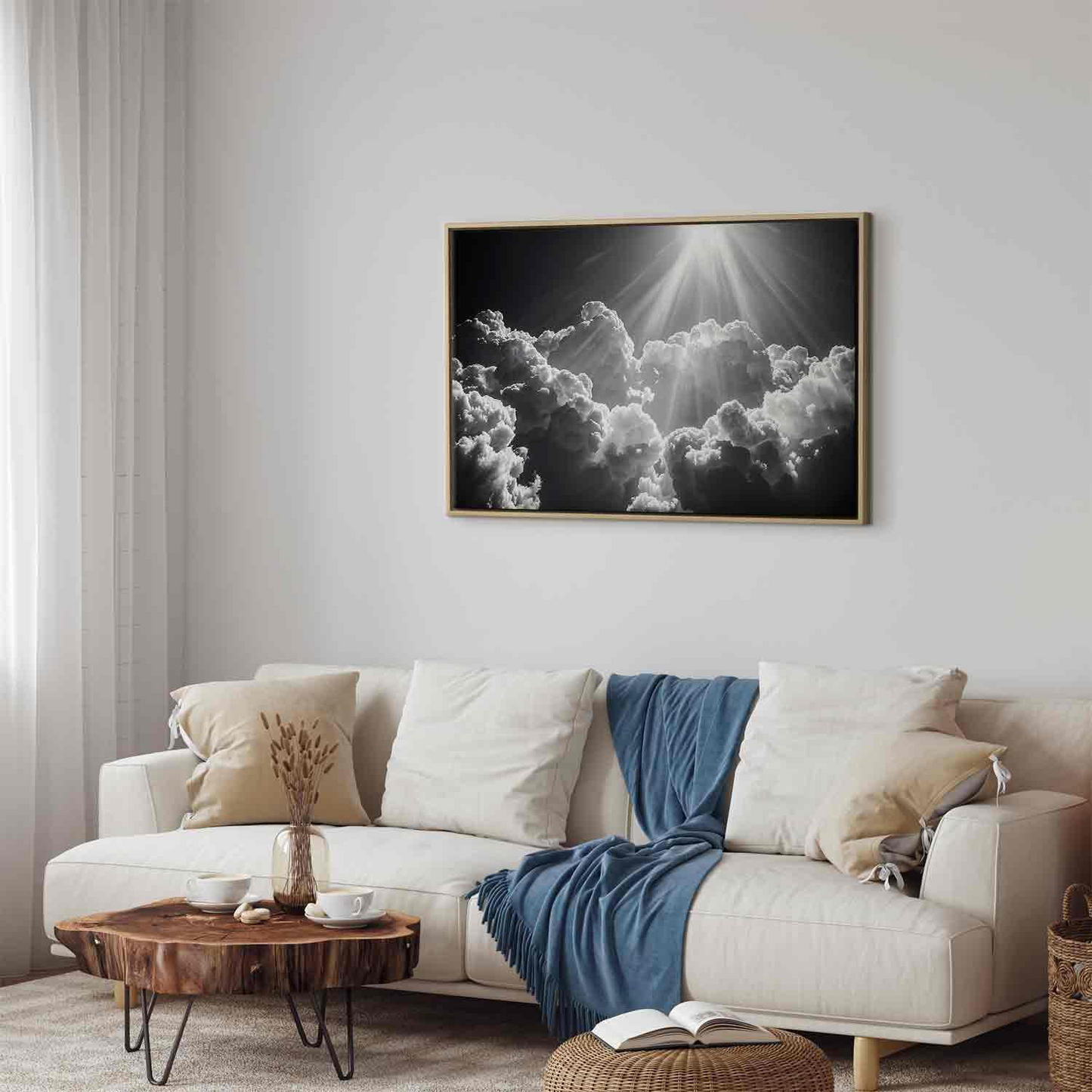 Decorative Wall Painting - Hope in the Clouds: Inspiring Rays of the Sun – Awaken Emotions MyLibelula