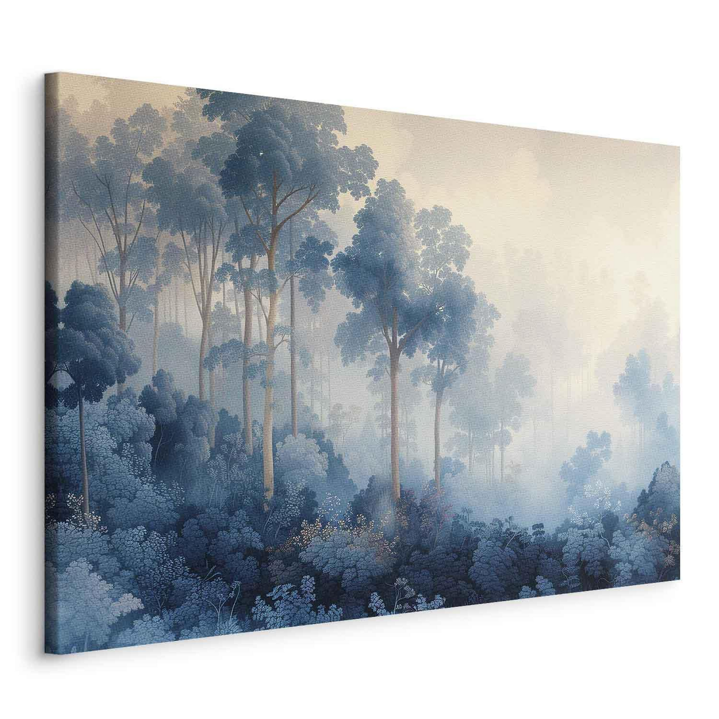 Decorative Wall Painting - Landscape with Trees in Illustrative Style Fairy-Tale Blue Forest MyLibelula