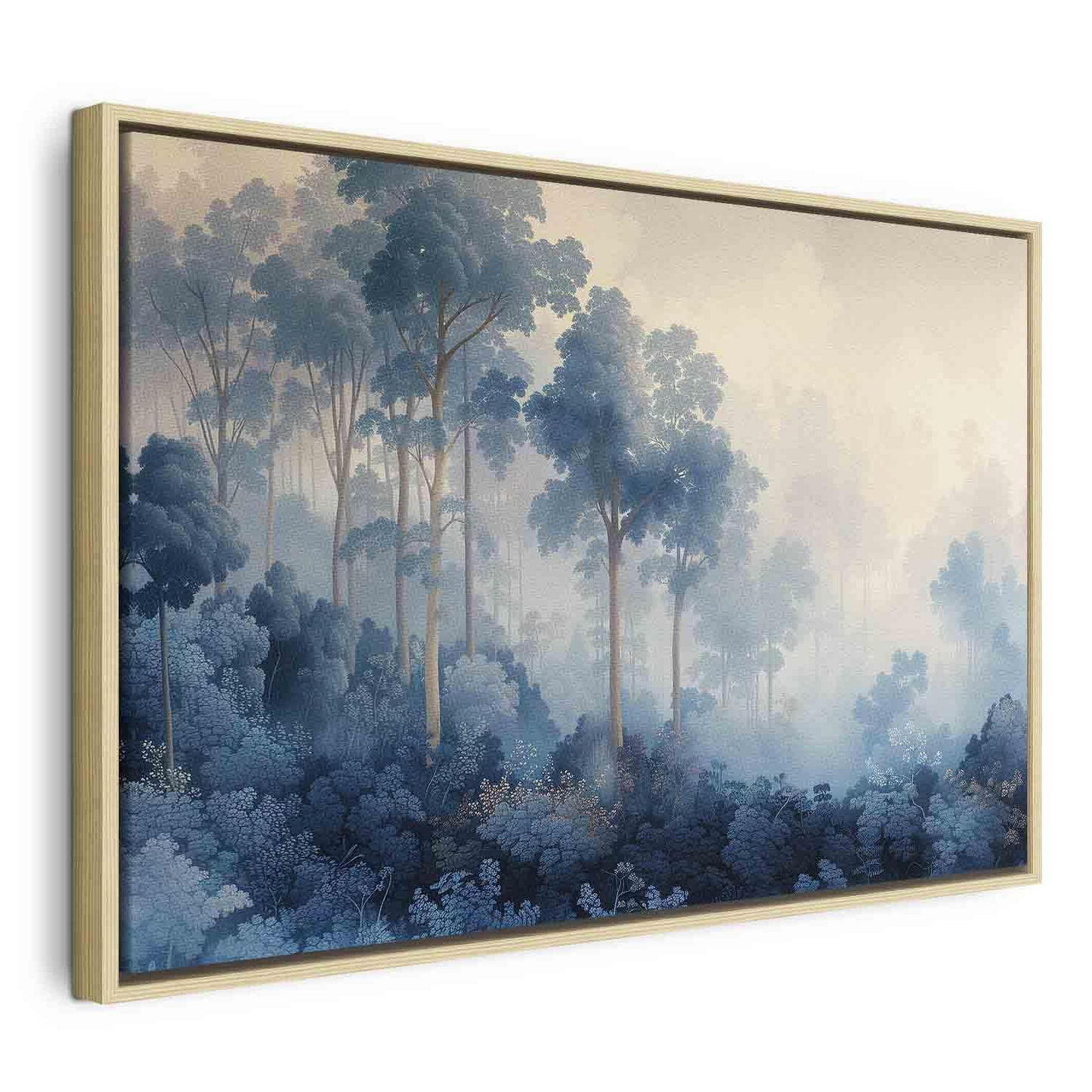 Decorative Wall Painting - Landscape with Trees in Illustrative Style Fairy-Tale Blue Forest MyLibelula