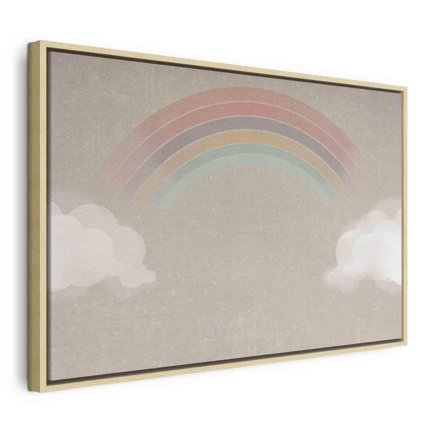 Decorative Wall Painting - Rainy June - Colorful Rainbow Emerging from Clouds on a Bright Background MyLibelula