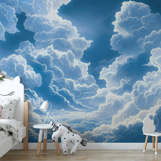 Wallpaper - Blue Sky Breaking Through White Fluffy Clouds MyLibelula