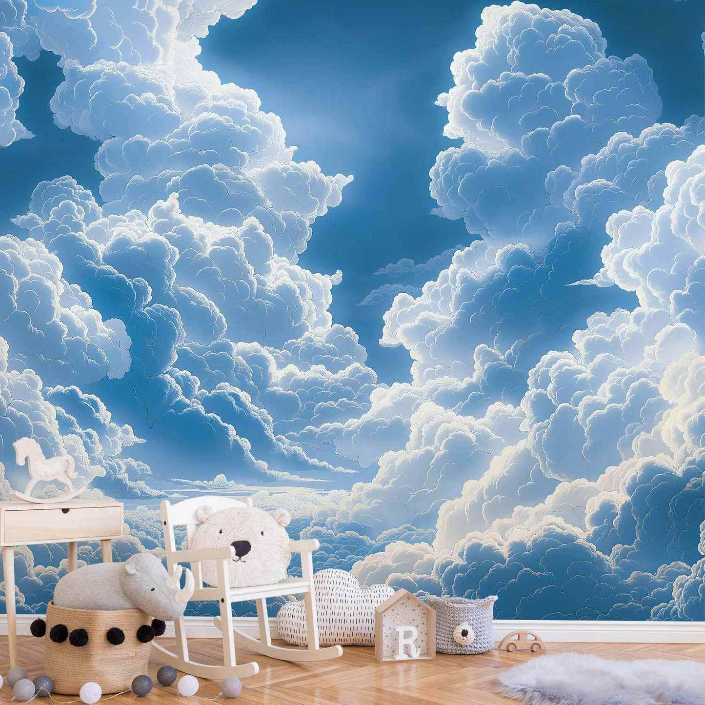 Wallpaper - Blue Sky Breaking Through White Fluffy Clouds MyLibelula