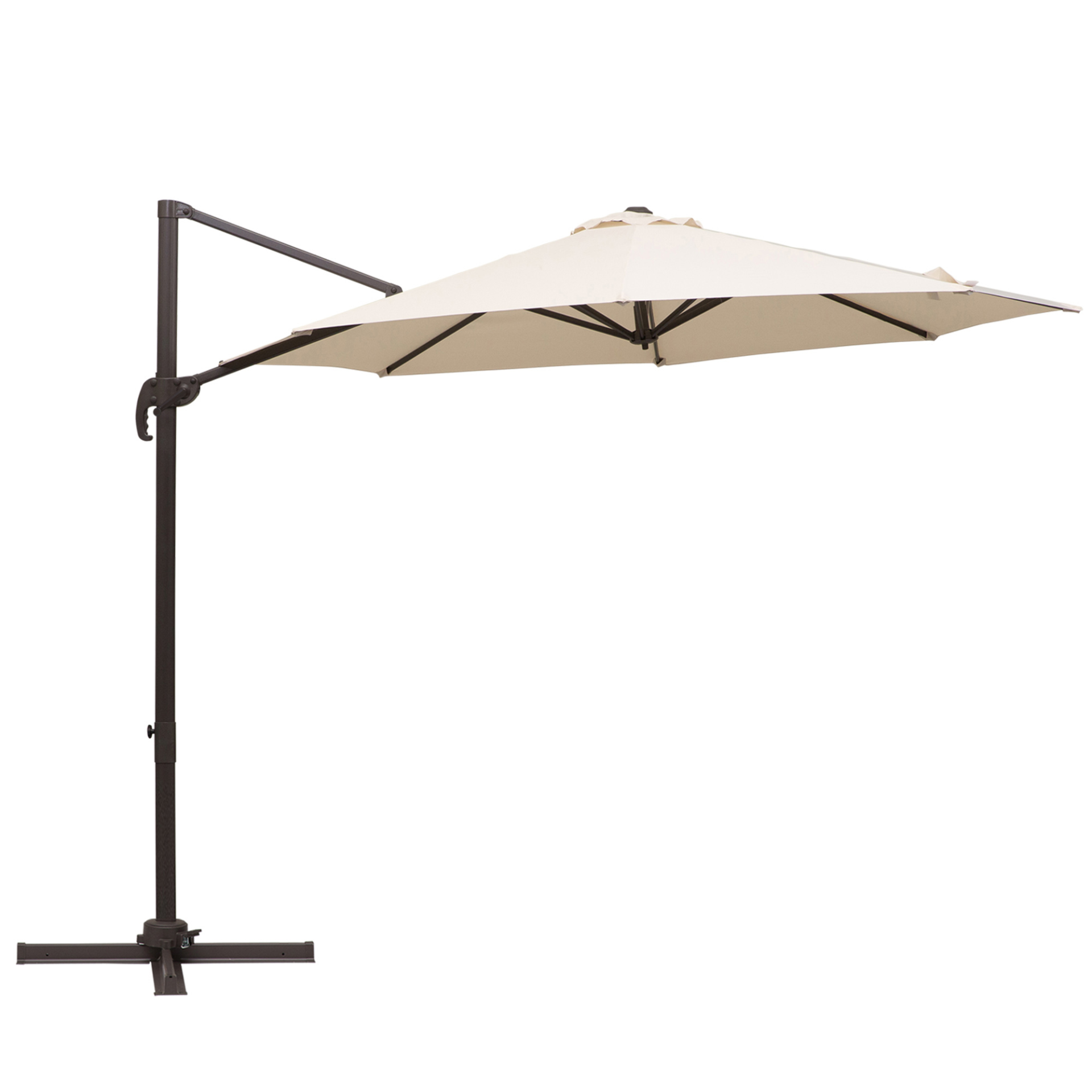 Outsunny 3M Roma Cantilever Umbrella with Cross Base & 360° Rotation - Beige MyLibelula