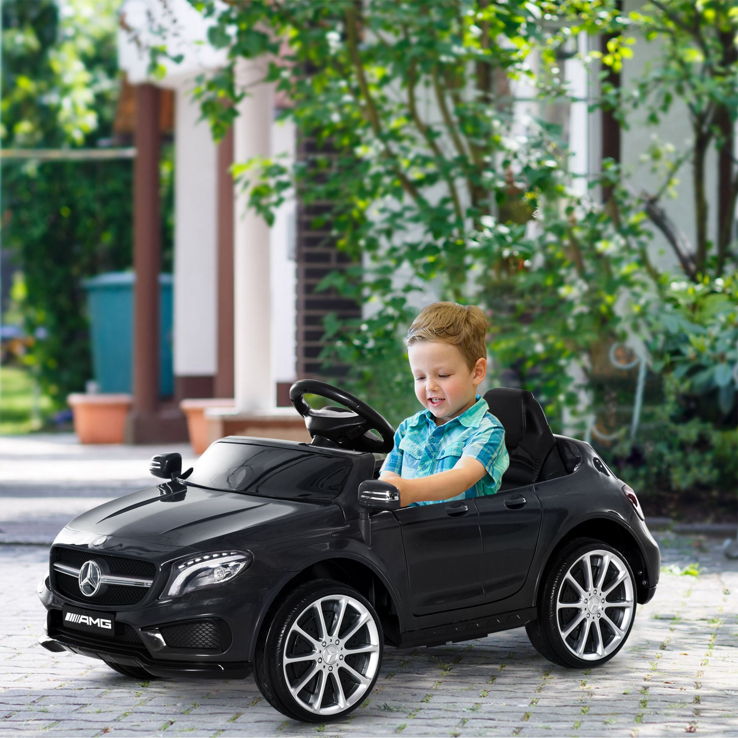 HOMCOM Licensed Mercedes Benz GLA 6V Kids Ride On Car with Music & Remote Control - Black MyLibelula