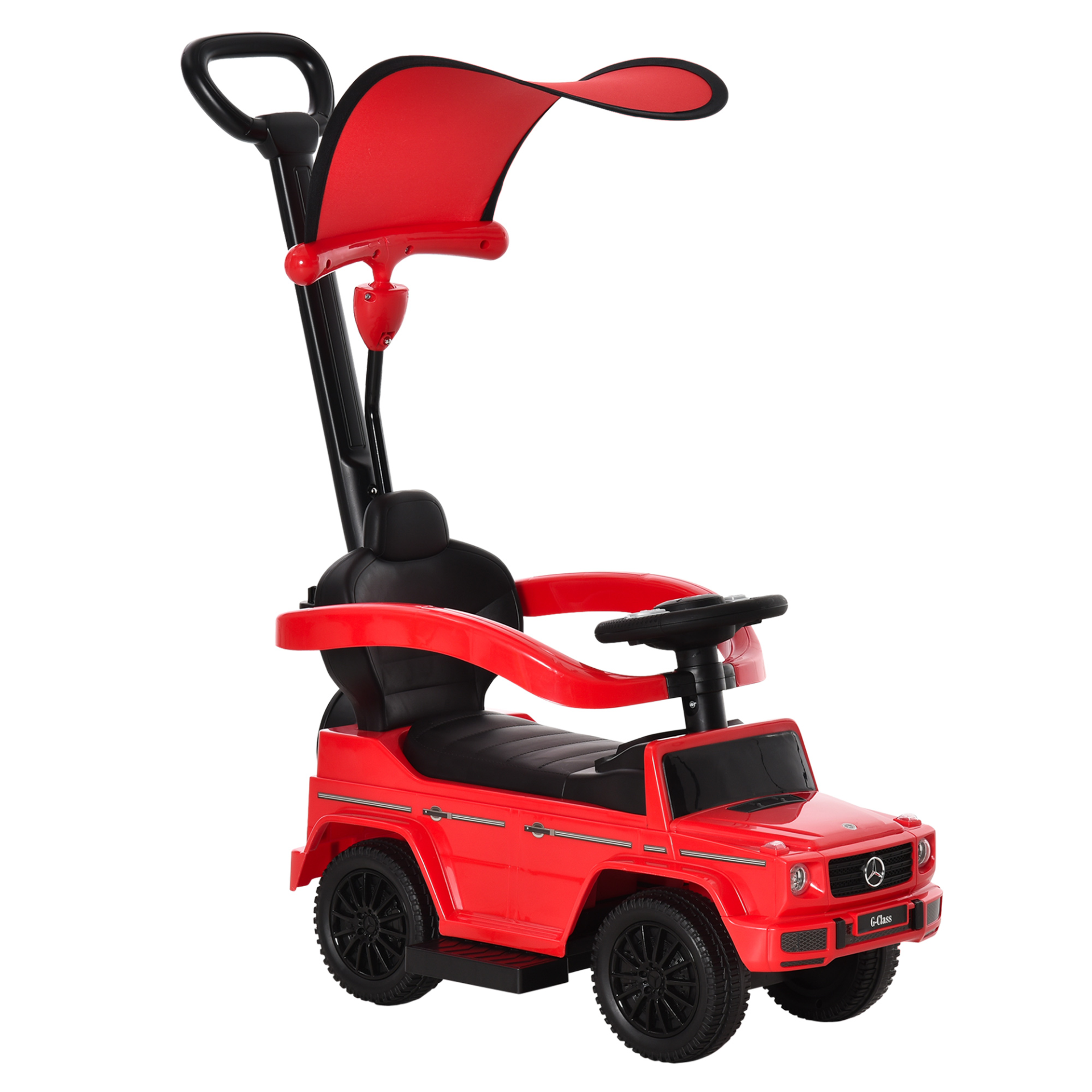 HOMCOM 3 in 1 Kids Ride on Push Car - Licensed Mercedes Benz G350 Walker, Red MyLibelula