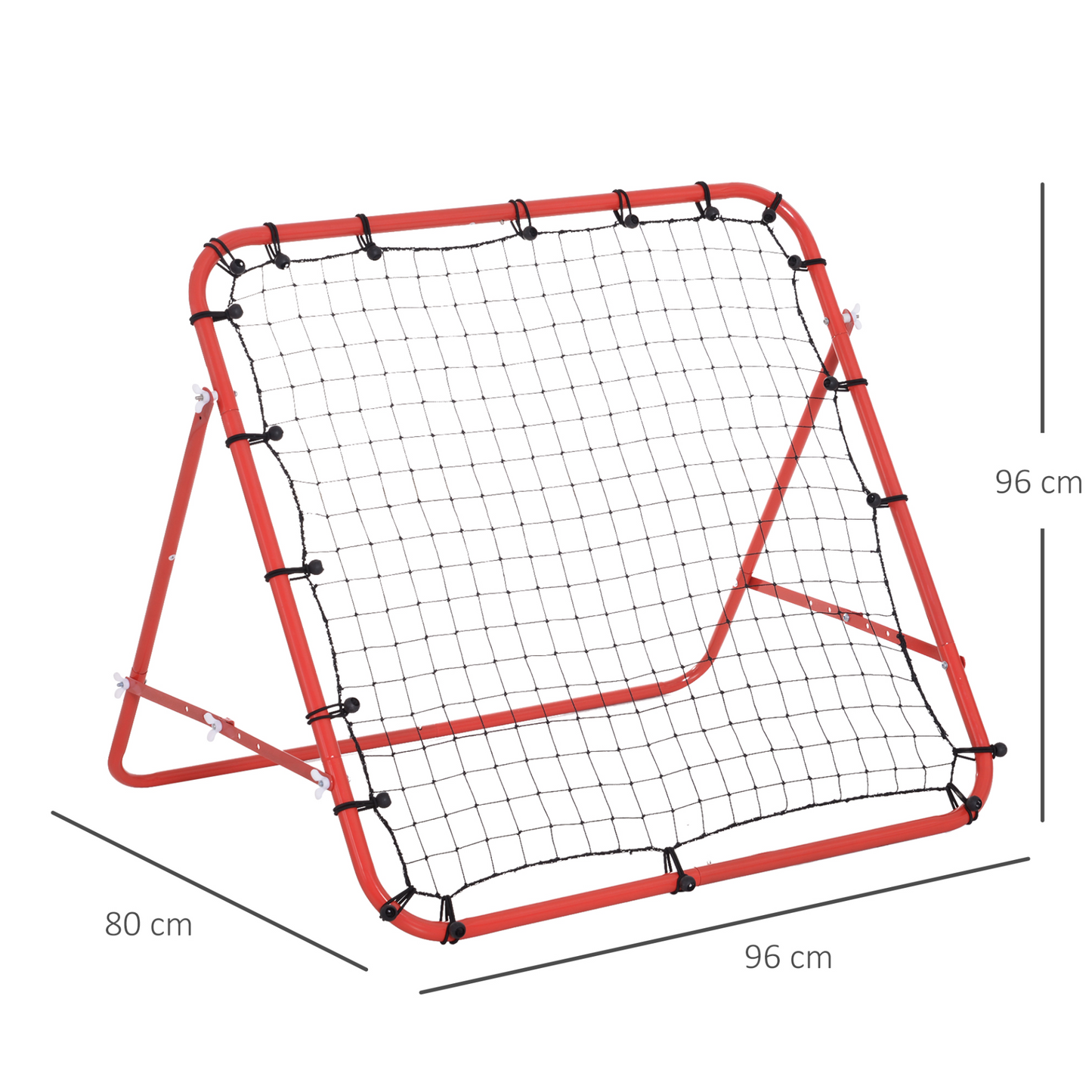 HOMCOM Rebounder Net Kickback Target Goal - Versatile Training Aid for Teens & Adults - Softball, Football, Baseball, Cricket, & Tennis Practice - Red MyLibelula