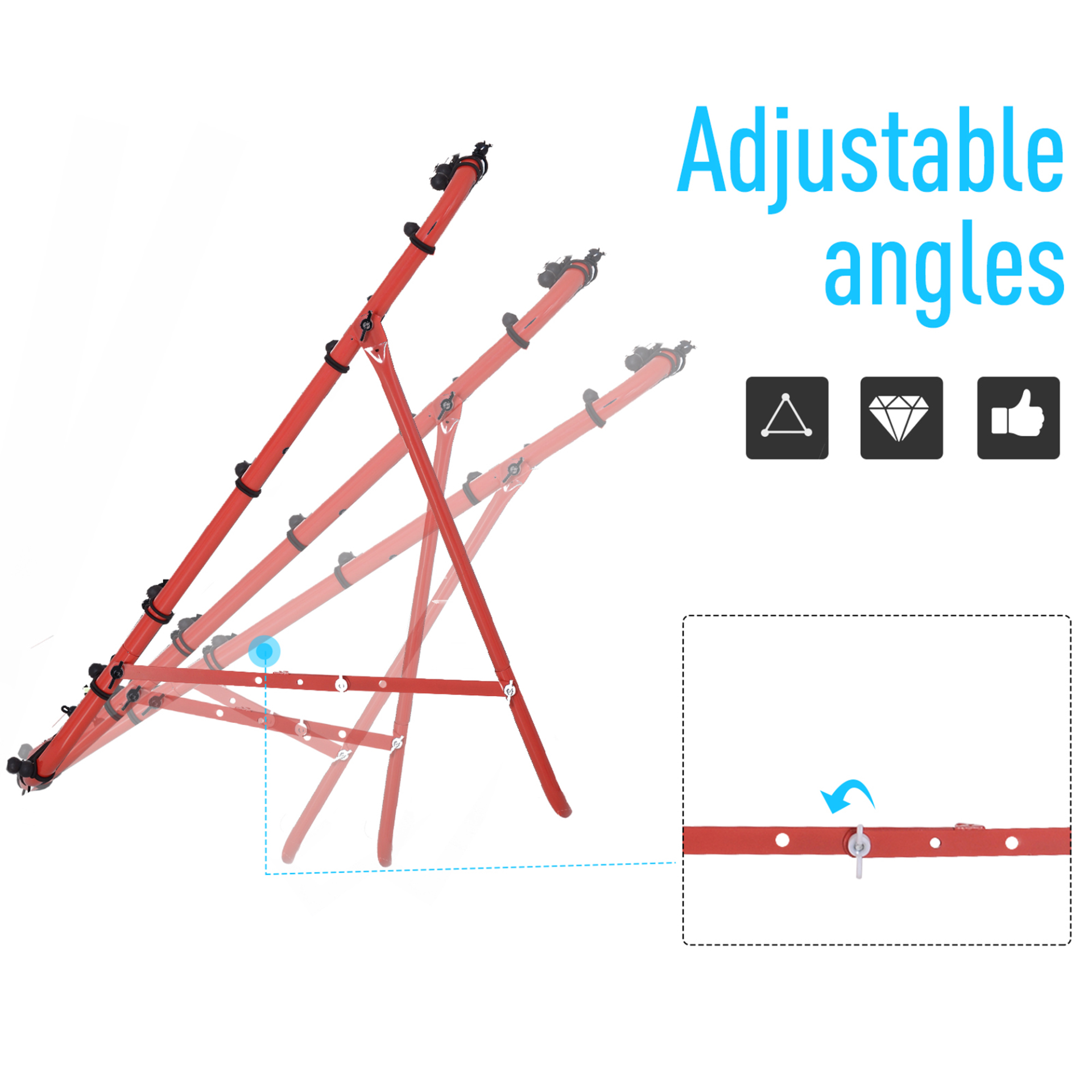 HOMCOM Rebounder Net Kickback Target Goal - Versatile Training Aid for Teens & Adults - Softball, Football, Baseball, Cricket, & Tennis Practice - Red MyLibelula