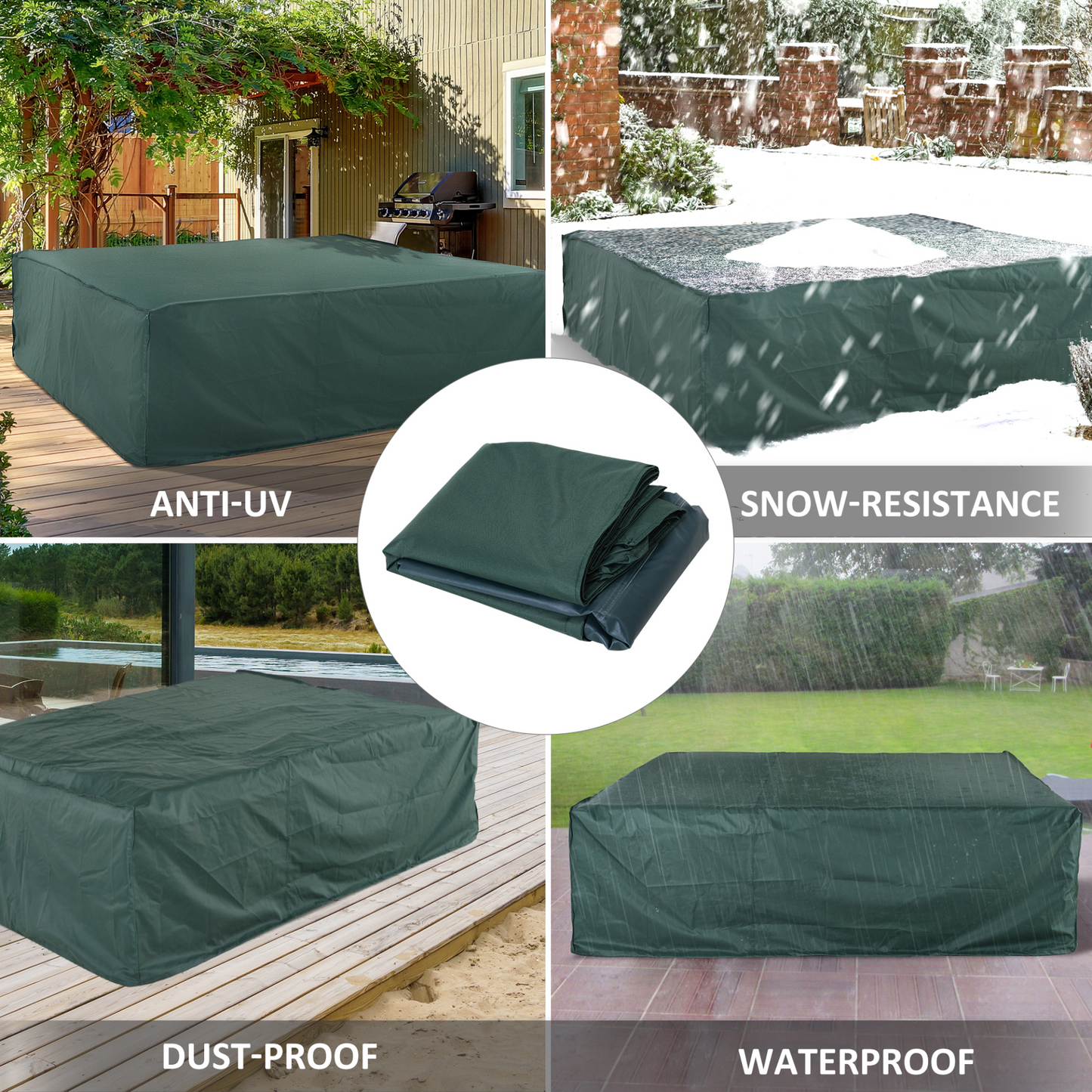 Outsunny Large Patio Garden Furniture  Set Cover 600D Oxford Square Waterproof - 230L x 230W x 70H cm MyLibelula