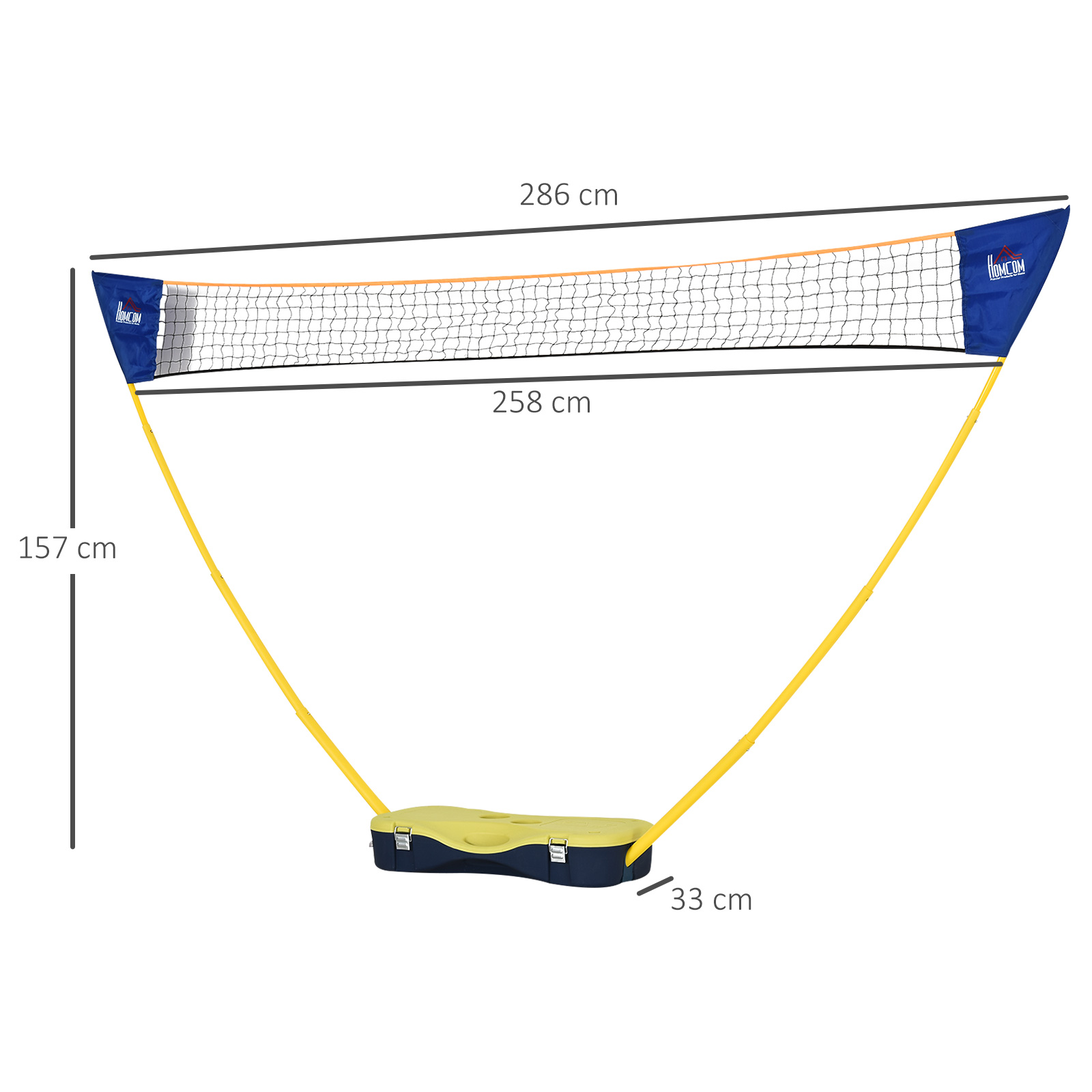 HOMCOM Portable Folding Badminton Net Set - Ideal for Indoor & Outdoor Exercise, Includes 2 Pairs of Rackets & 2 Nylon Shuttlecocks MyLibelula