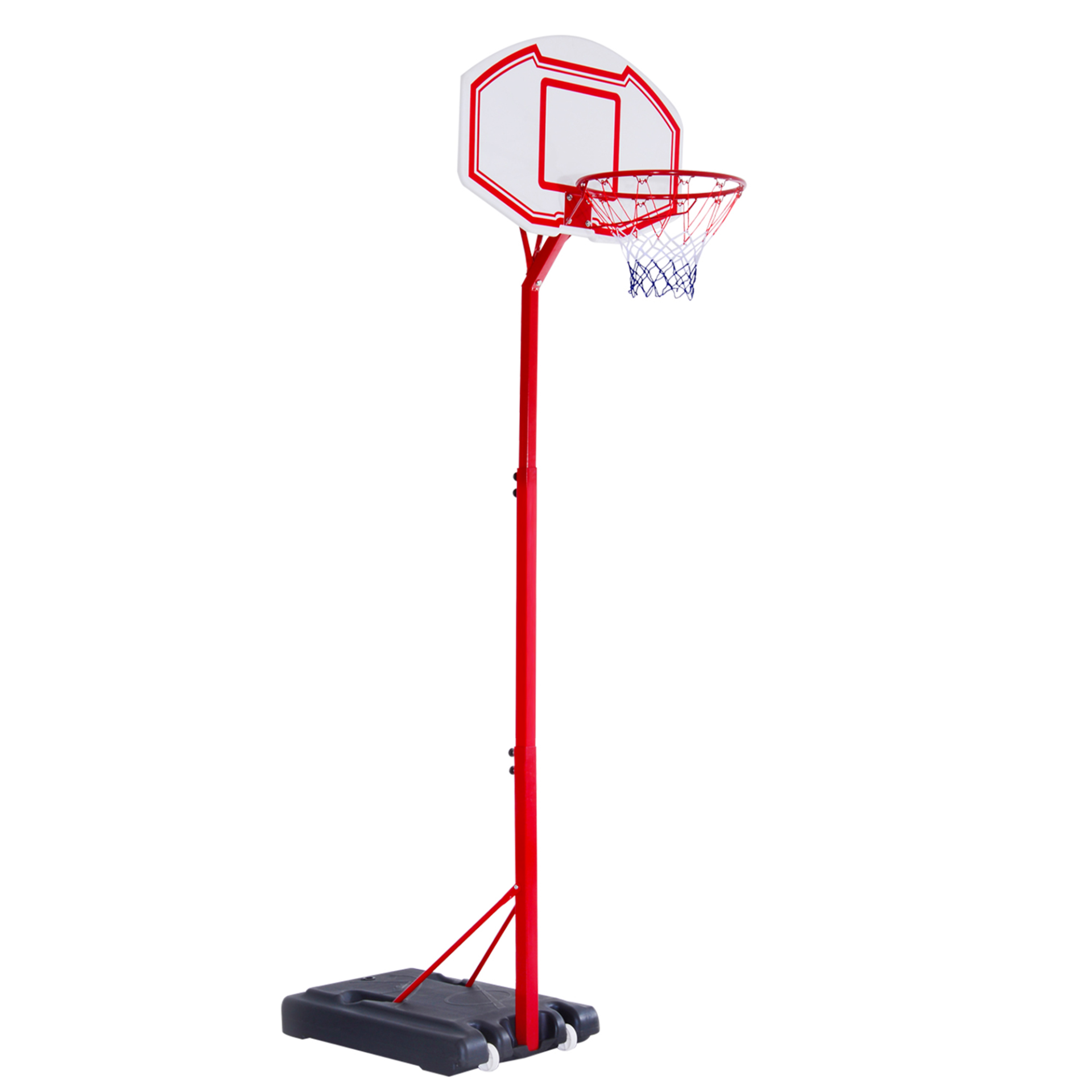 HOMCOM Portable Basketball Hoop Stand | Height Adjustable 210-260cm with Wheels | Perfect for Kids & Adults MyLibelula