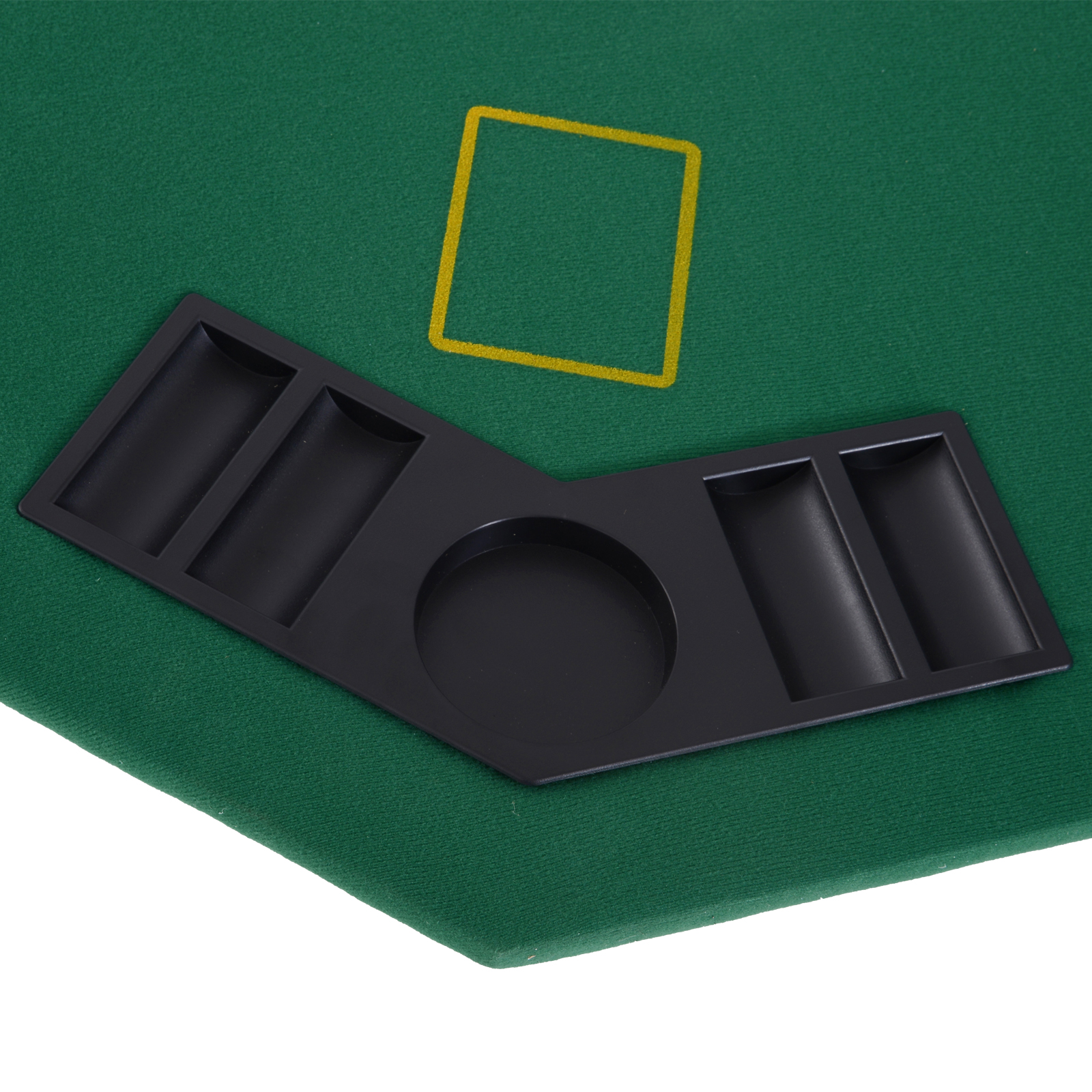 HOMCOM 8 Player Folding Poker Table with Chip Cup Holder, Steel Base & Felt Top - Green Octagon Blackjack Casino MyLibelula