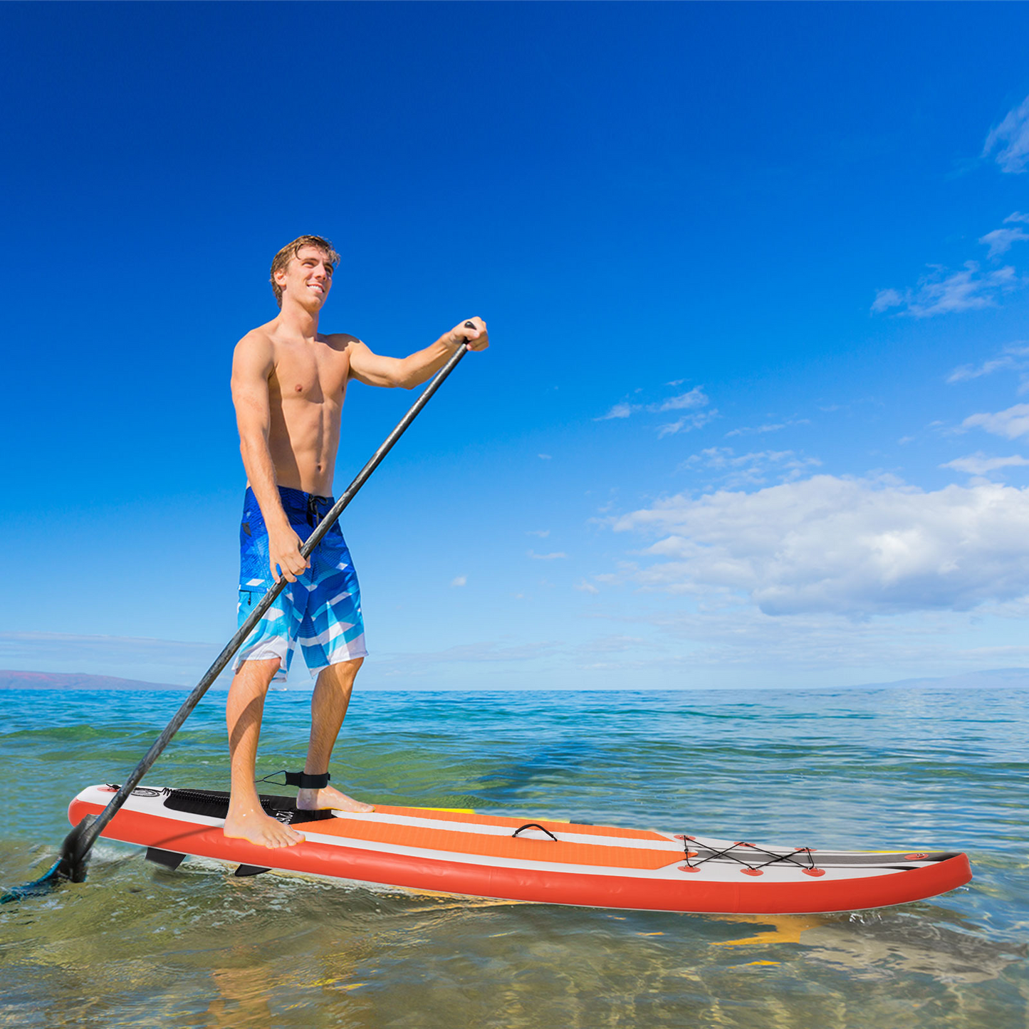 Outsunny 10'6" Inflatable Paddle Board - Adjustable Aluminium Paddle, Non-Slip Deck, ISUP Accessories & Carry Bag - White MyLibelula