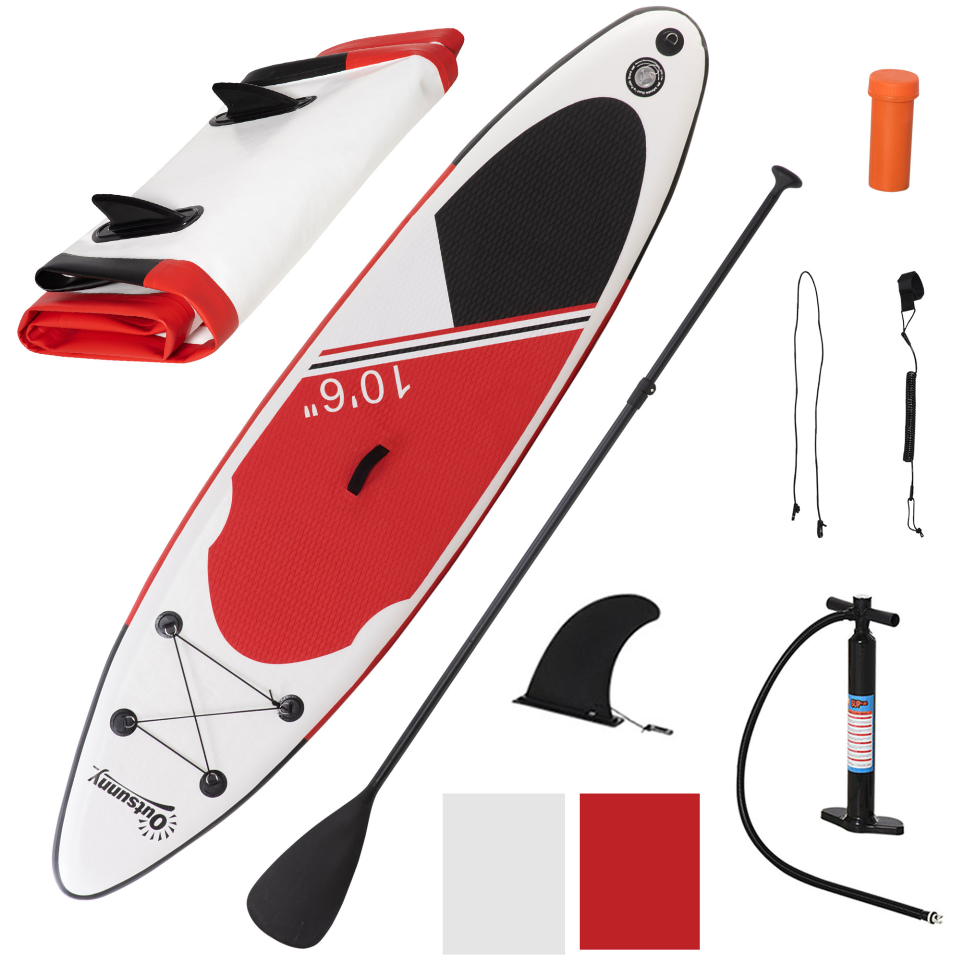 Outsunny 10' x 30" Inflatable Paddle Stand Up Board with Non-Slip Deck & Aluminium Paddle - Complete ISUP Kit MyLibelula