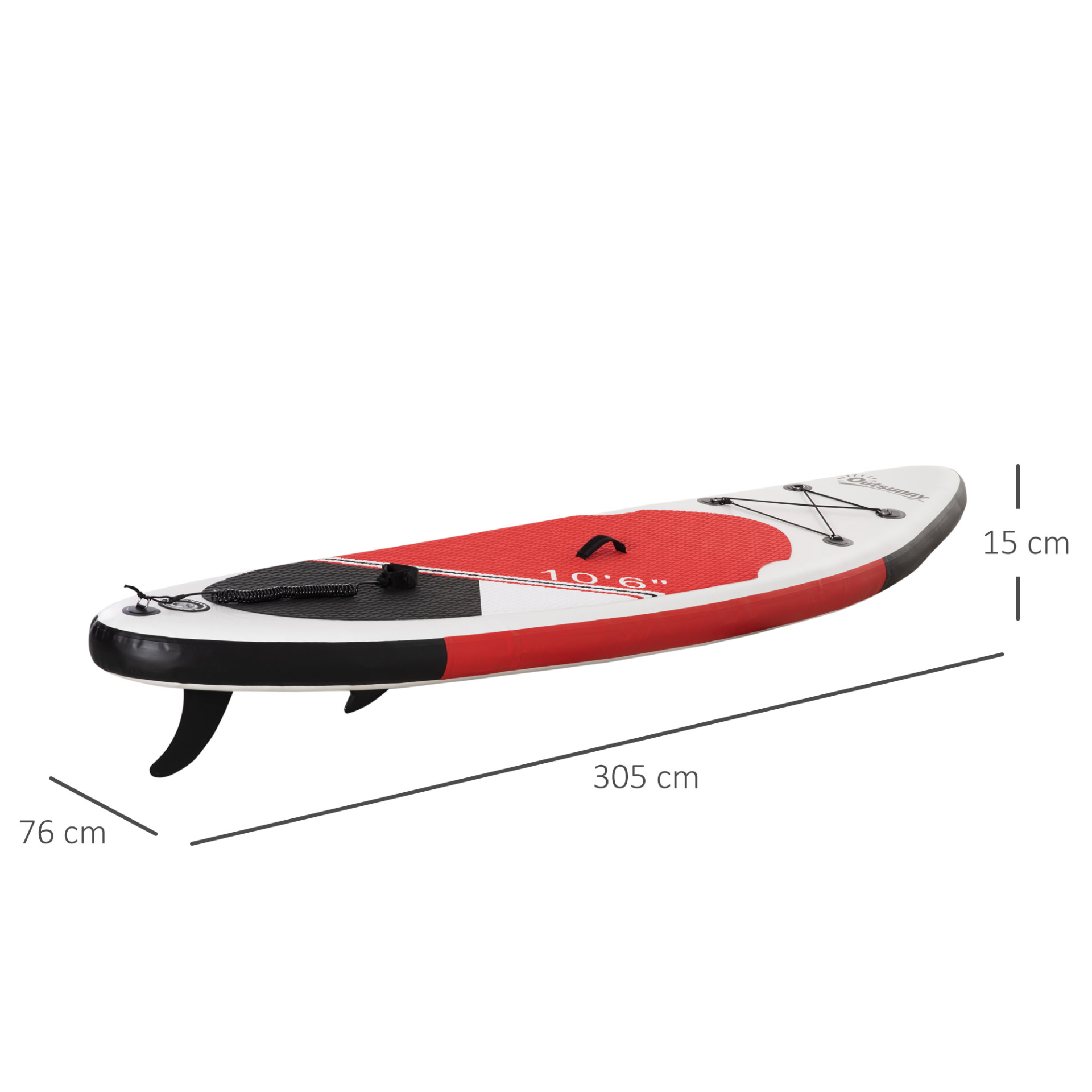 Outsunny 10' x 30" Inflatable Paddle Stand Up Board with Non-Slip Deck & Aluminium Paddle - Complete ISUP Kit MyLibelula