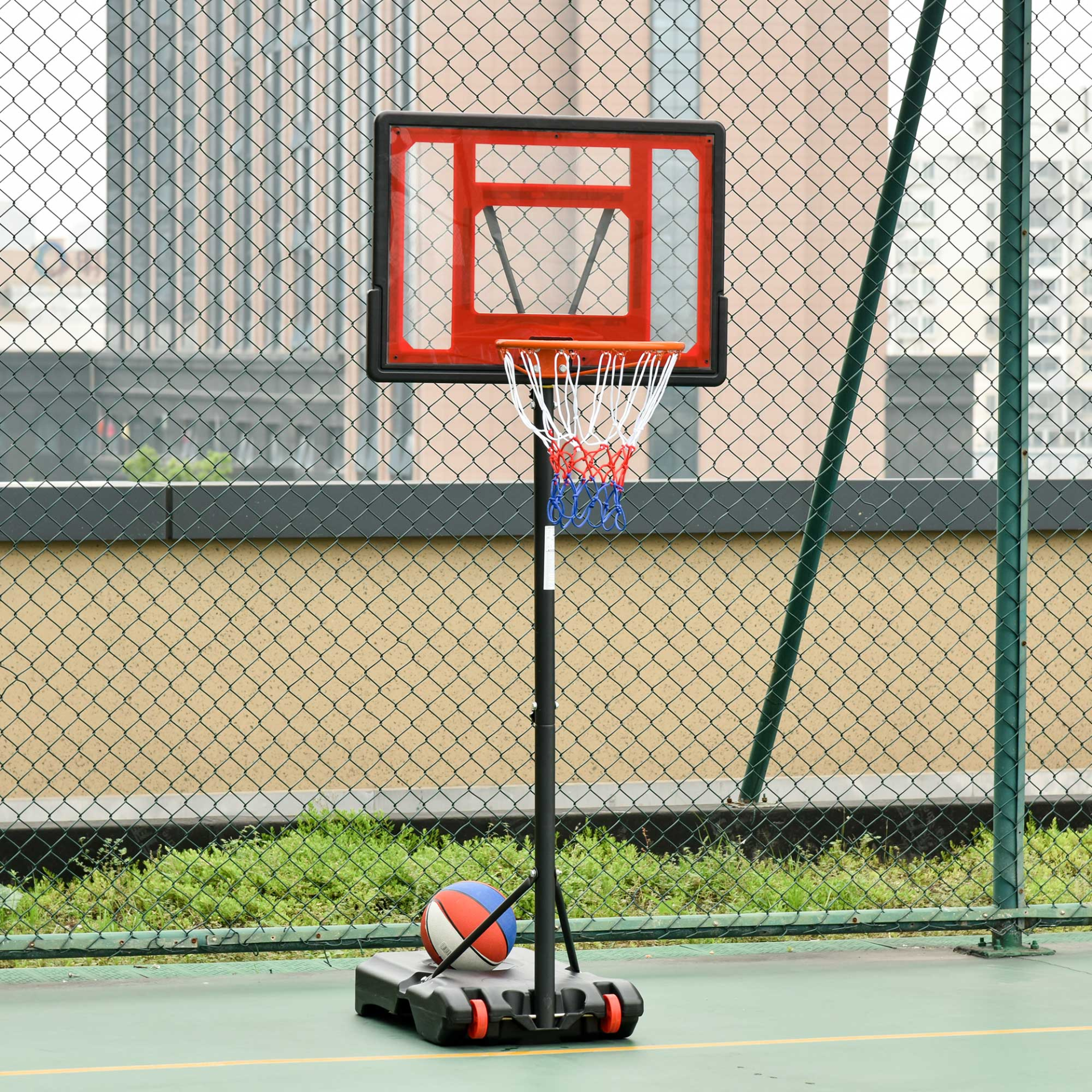 HOMCOM Portable Basketball Hoop Stand - Adjustable Height 160-210cm, Sturdy Rim & Large Wheels MyLibelula