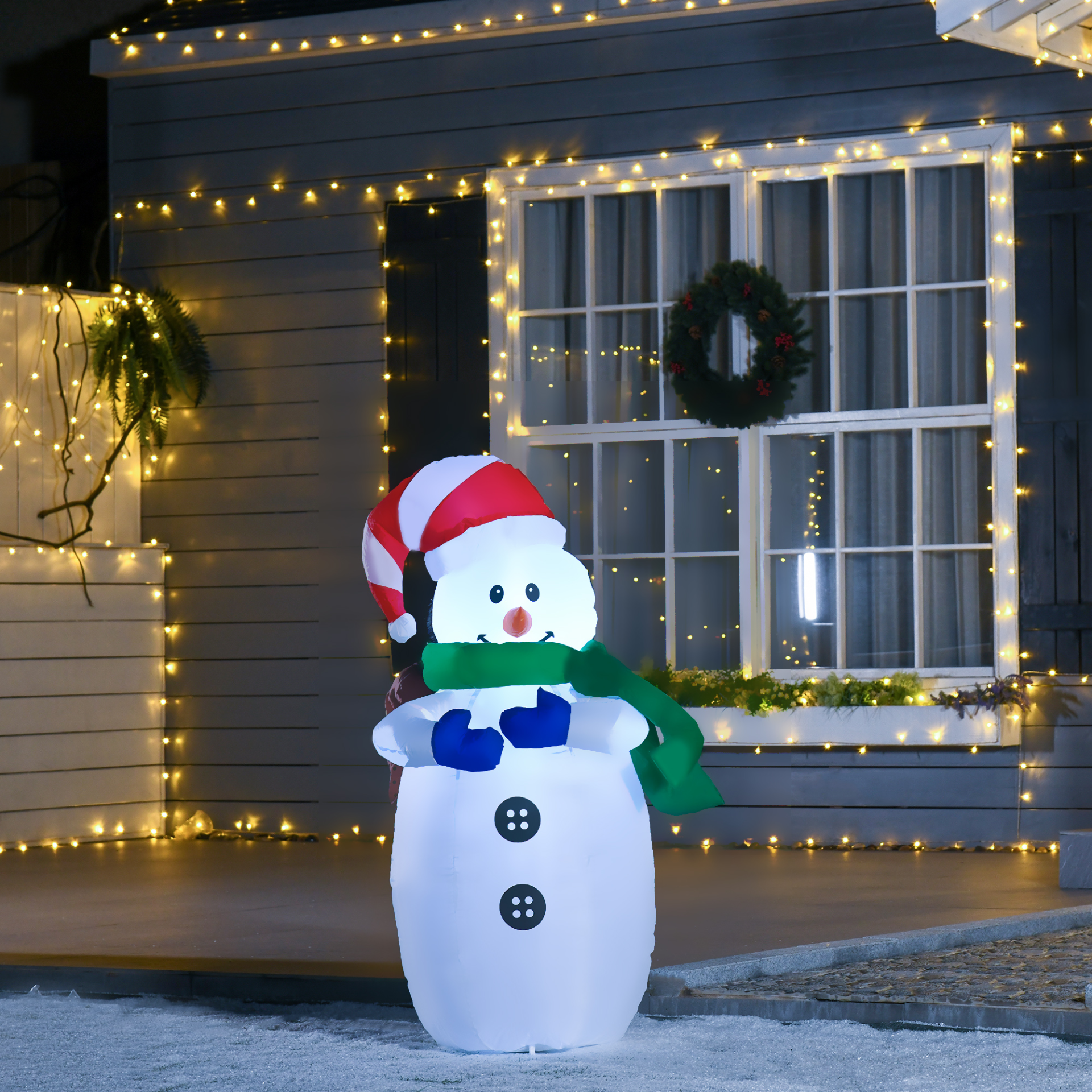 HOMCOM 4ft Inflatable Standing Christmas Decoration - Large Waterproof Snowman with LED and Inflator MyLibelula