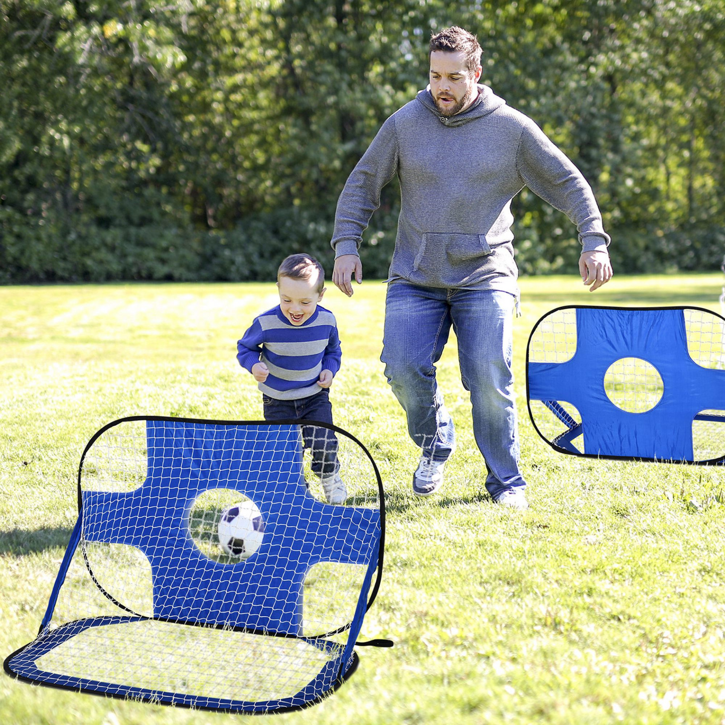 HOMCOM 2 in 1 Pop Up Soccer Nets Set for Kids - Target Goal Net for Backyard Outdoor Sports & Practice MyLibelula