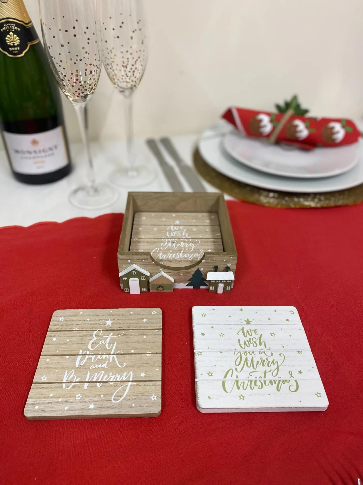 Set Of 4 Christmas Market Coasters MyLibelula