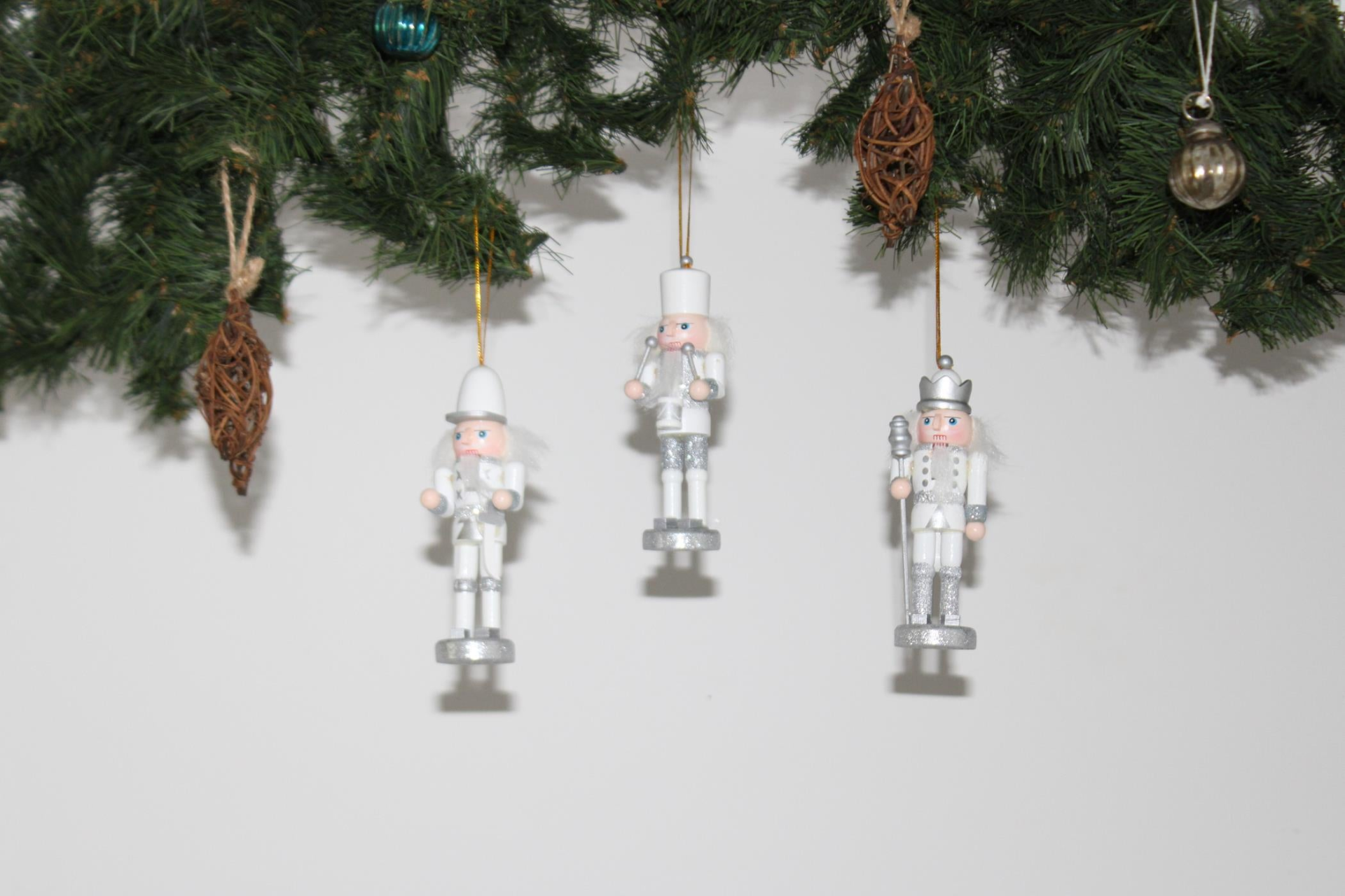 Trio of Silver Nutcracker Tree Decorations - Elegant & Festive Holiday Ornaments MyLibelula