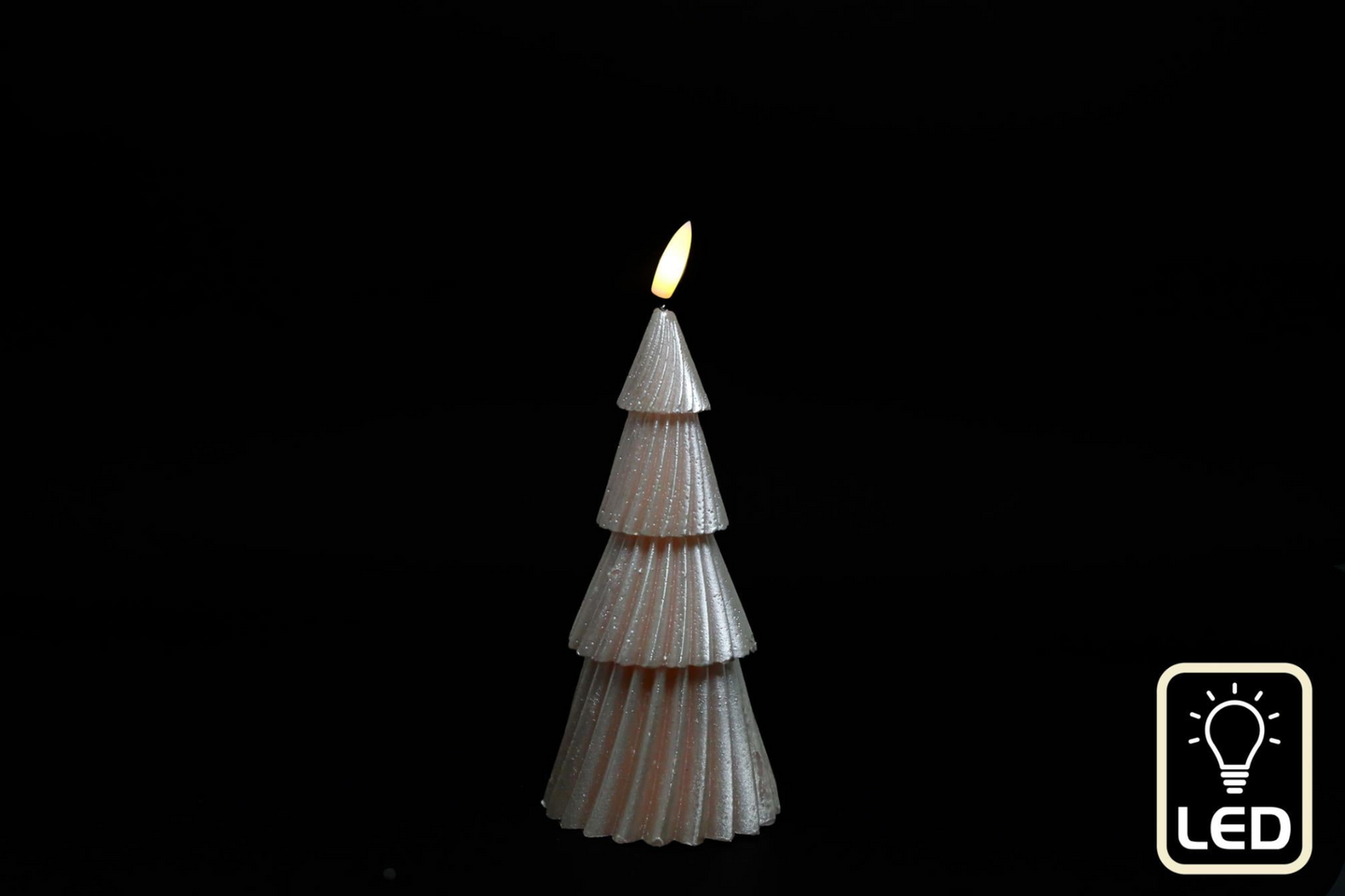 Christmas Tree LED Candle Small - Gold Wax Festive Decoration with CR2032 Battery - Safe & Flameless Holiday Decor MyLibelula