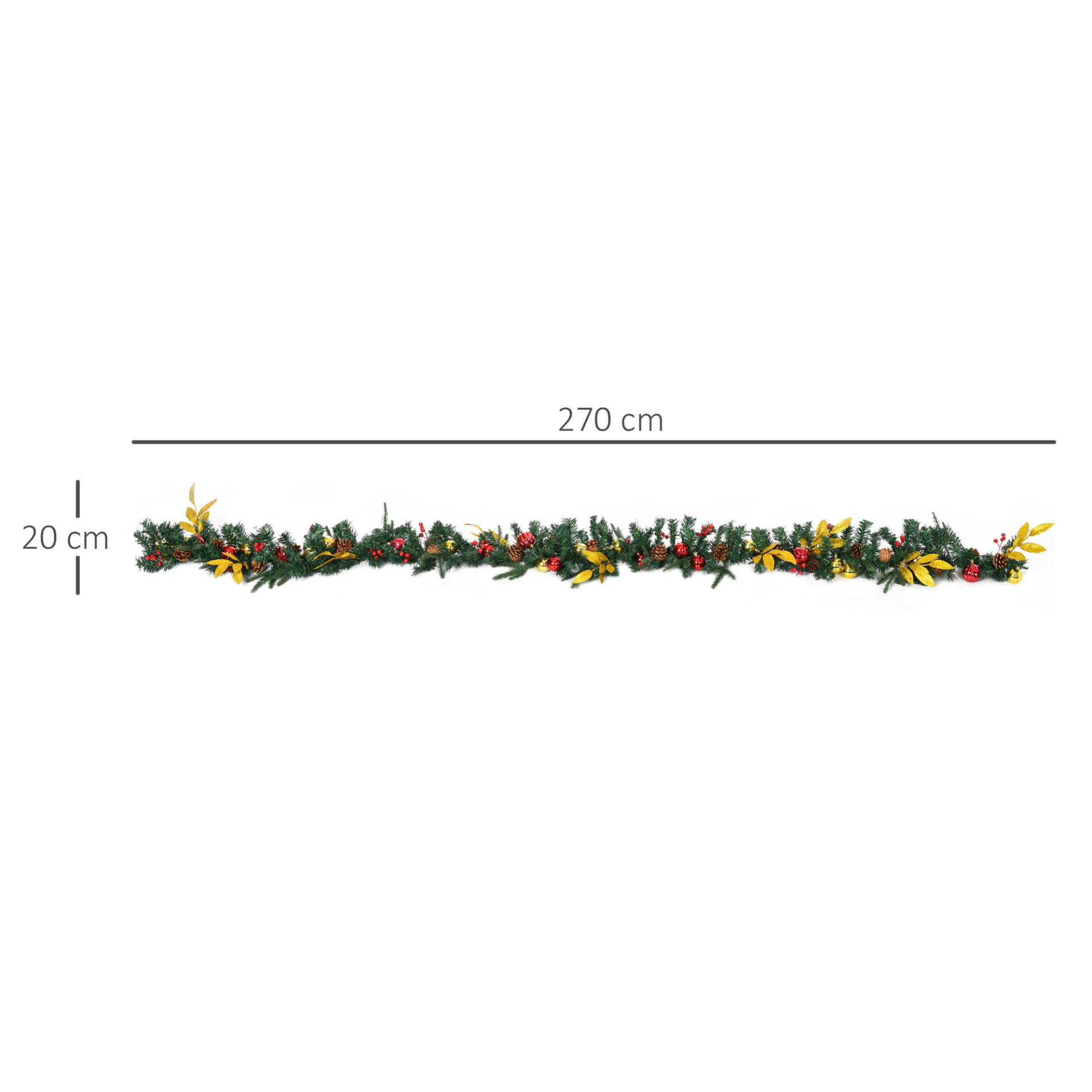 HOMCOM 2.7M Artificial Christmas Garland w/ Pine Cones Decorations – Seasonal Beauty for Home & Fireplace MyLibelula