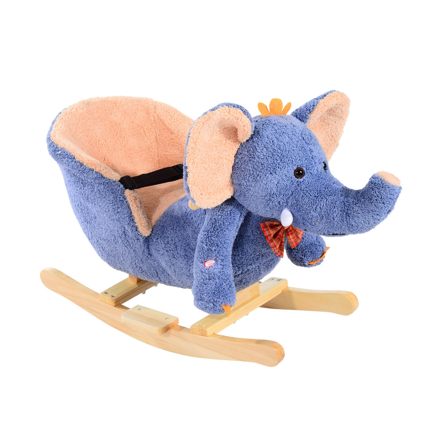 HOMCOM Plush Elephant Rocking Horse Toy with Sound – Ideal Baby & Toddler Gift, Blue MyLibelula