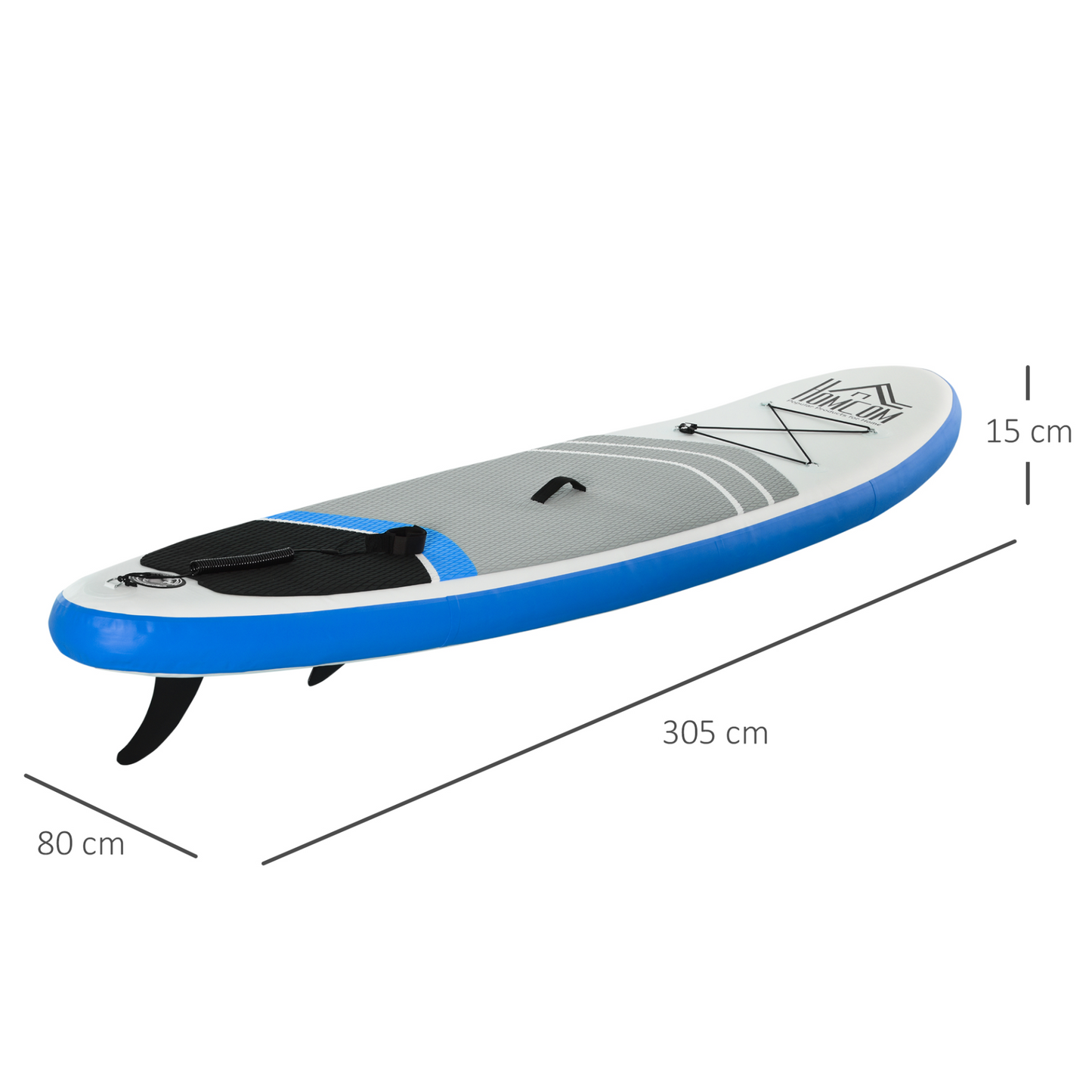 HOMCOM 10ft Inflatable Stand Up Paddleboard with Accessories - Carry Bag, Non-Slip Deck, Adjustable Paddle, Pump & Leash in Blue MyLibelula