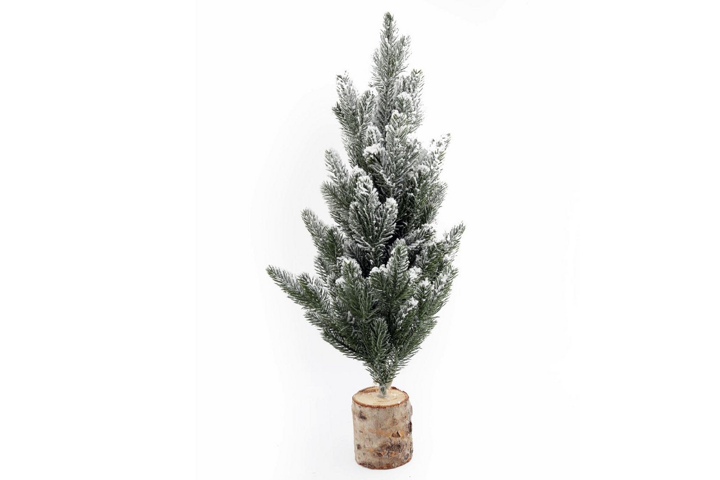 Tall Frosted Christmas Tree in Natural Log Base - 56cm Festive Decor MyLibelula