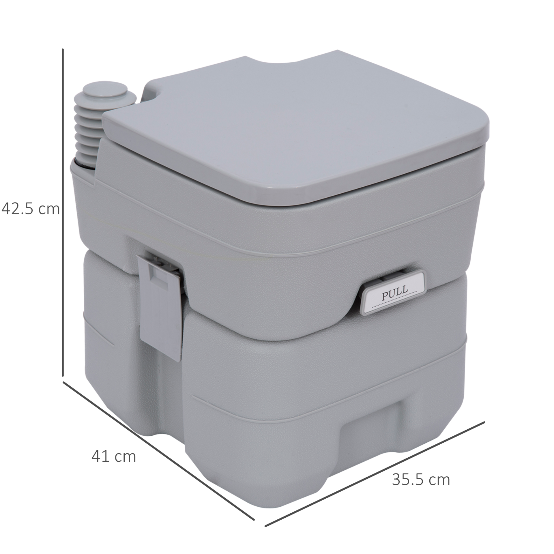 Outsunny 20L Portable Travel Mobile Toilet - Lightweight, Durable, Ideal for Camping & Outdoor Adventures, Grey MyLibelula