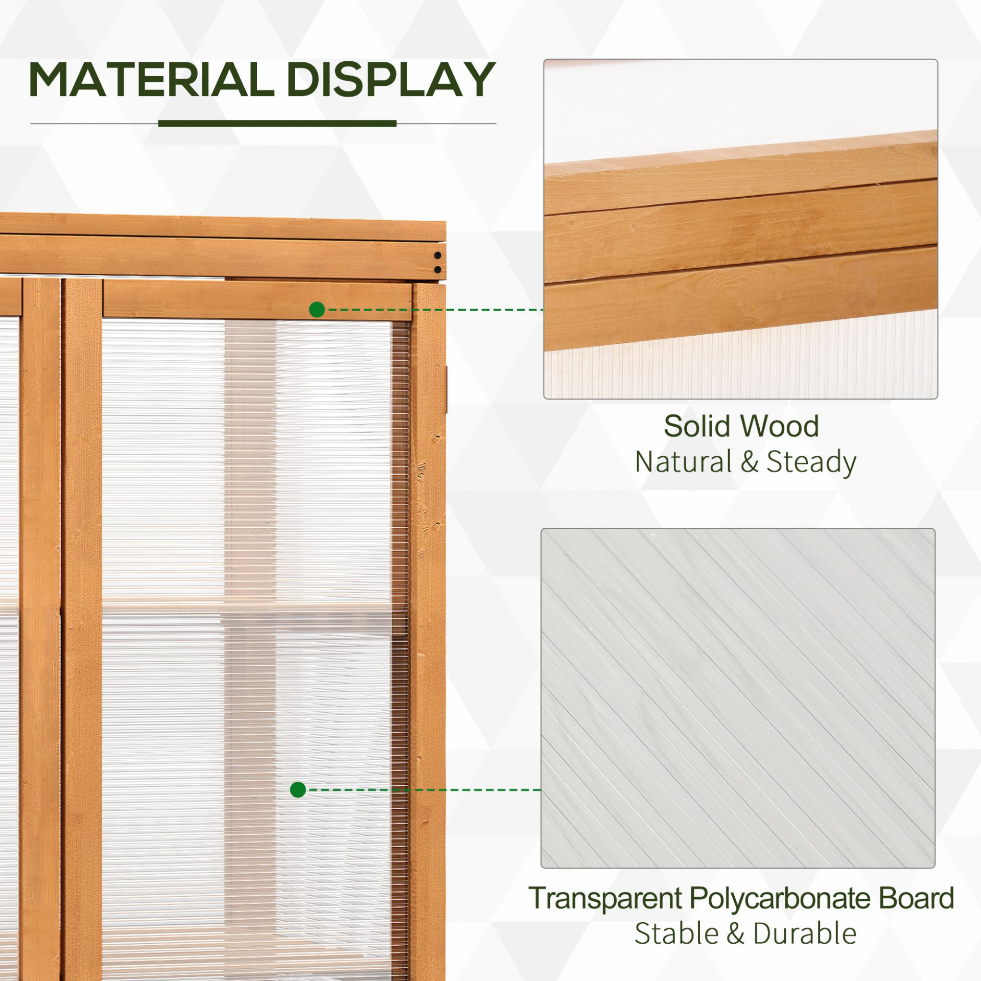 Outsunny 3-tier Wood Greenhouse Garden Polycarbonate Cold Frame Grow House w/ Storage Shelf for Plants, Flowers, Natural MyLibelula