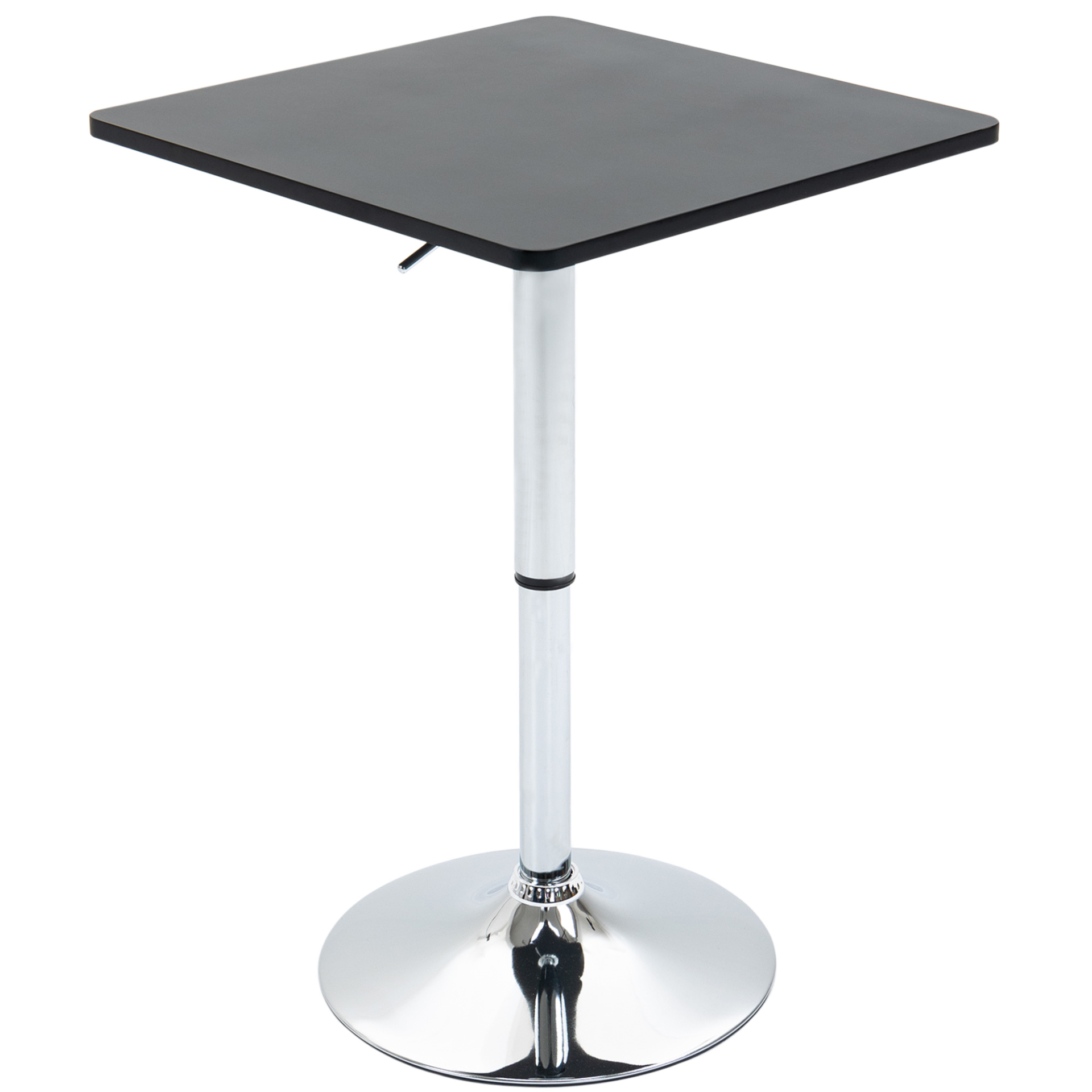 HOMCOM Modern Adjustable Counter Bar Table with 360° Swivel Tabletop & Electroplated Base - Black & Silver MyLibelula