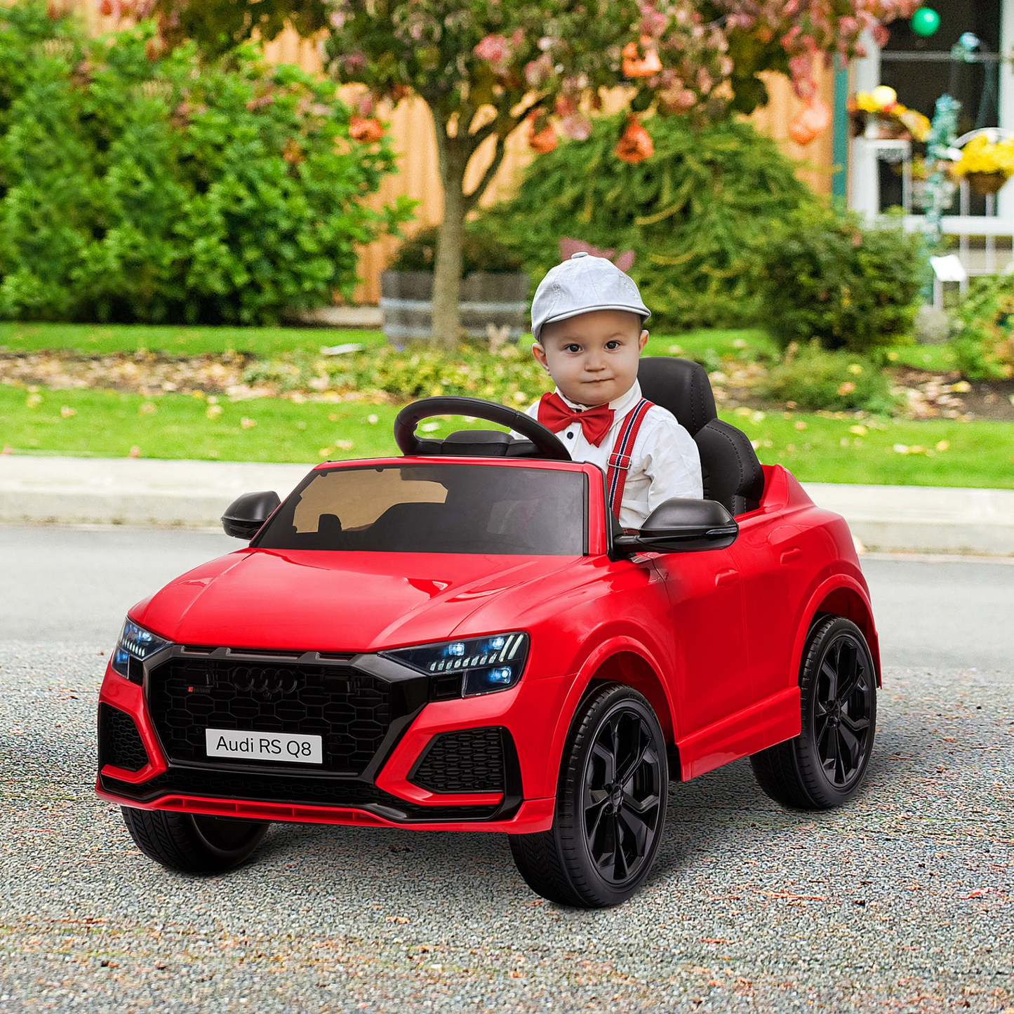 HOMCOM 6V Kids Electric Ride On Car RS Q8 - Red | Remote Control, Music, Lights, USB MP3, Bluetooth | For Ages 3-5 MyLibelula