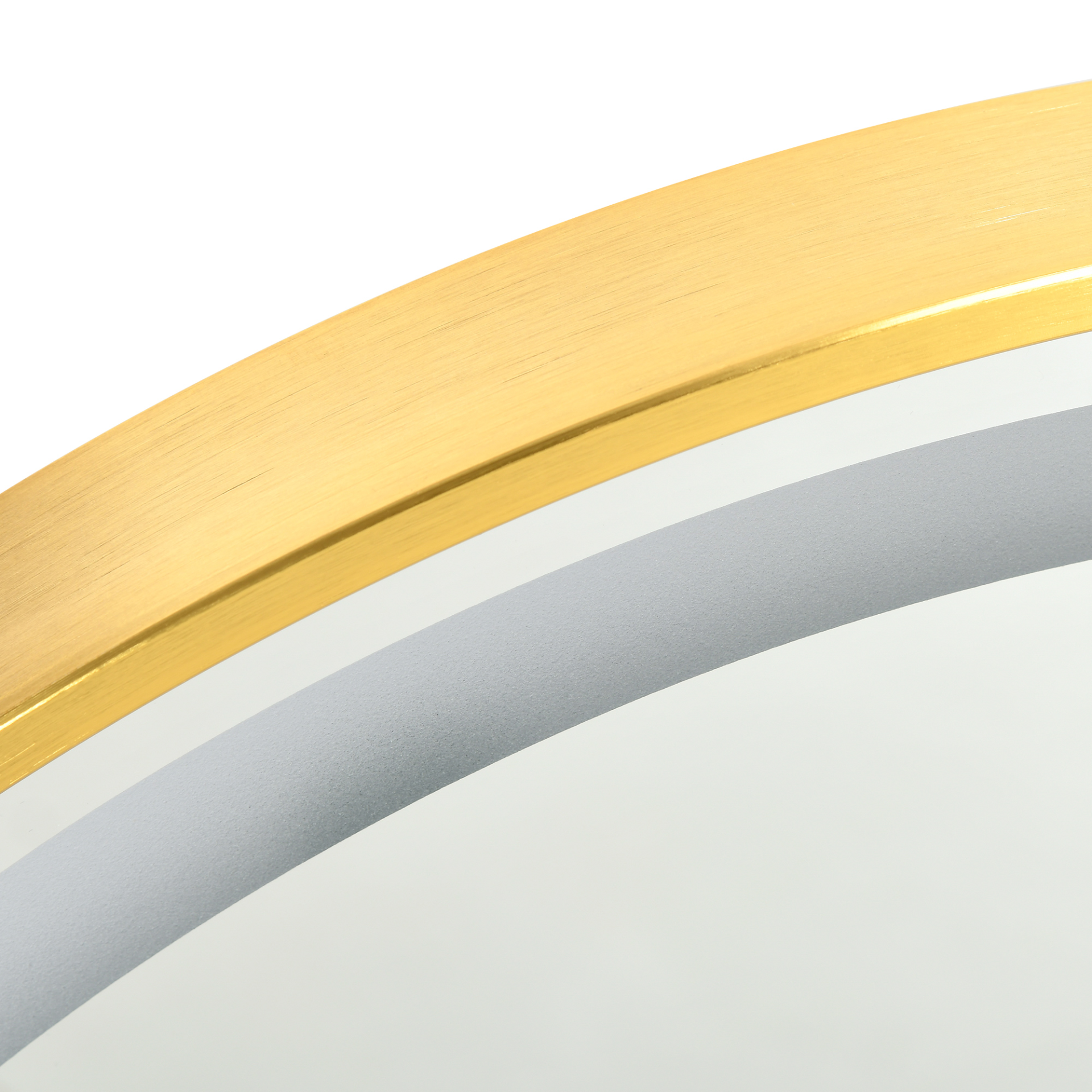 kleankin Round Bathroom LED Mirror - Dimmable Lighted Wall-Mounted, 3 Temperature Colours, Time Display, Memory Function, Hardwired, Gold MyLibelula