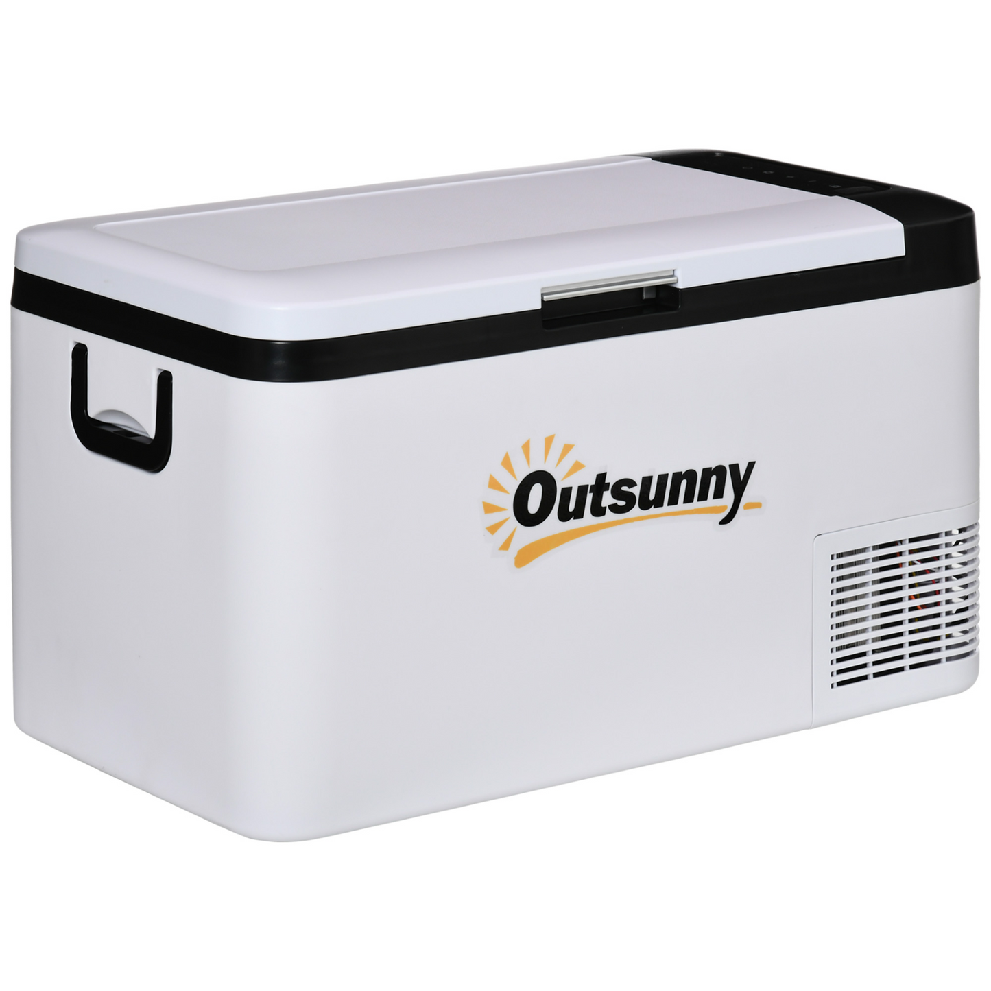 Outsunny 12V Car Refrigerator w/ LED Light & Foldable Handles, 25L Portable Compressor Cooler, Fridge Freezer for Campervan RV Boat Travel MyLibelula