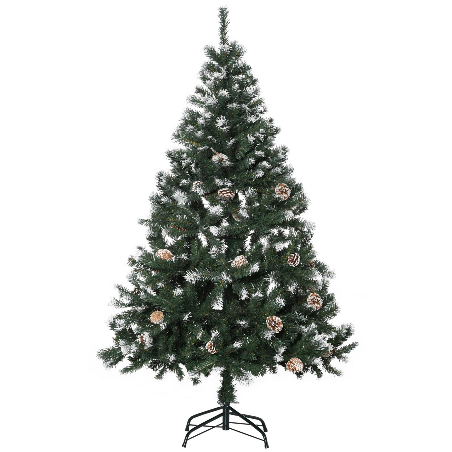 HOMCOM 5FT Artificial Christmas Tree with Pine Cones, Automatic Open, Realistic Snow-Flocked Holiday Decoration MyLibelula