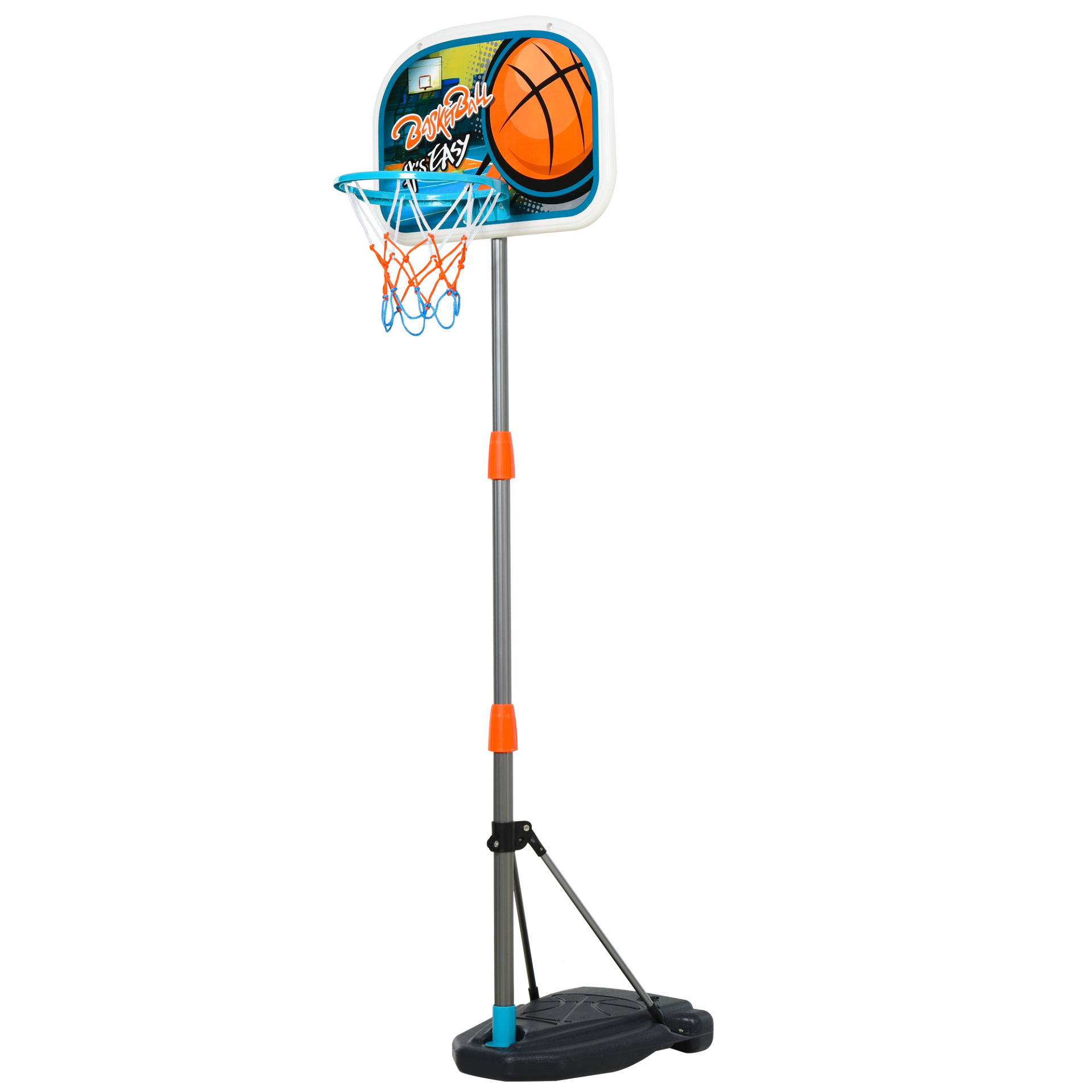 HOMCOM Portable Kids Basketball Hoop & Stand Set | Adjustable Height 126-158 cm, Ball, Pump & Net Included MyLibelula