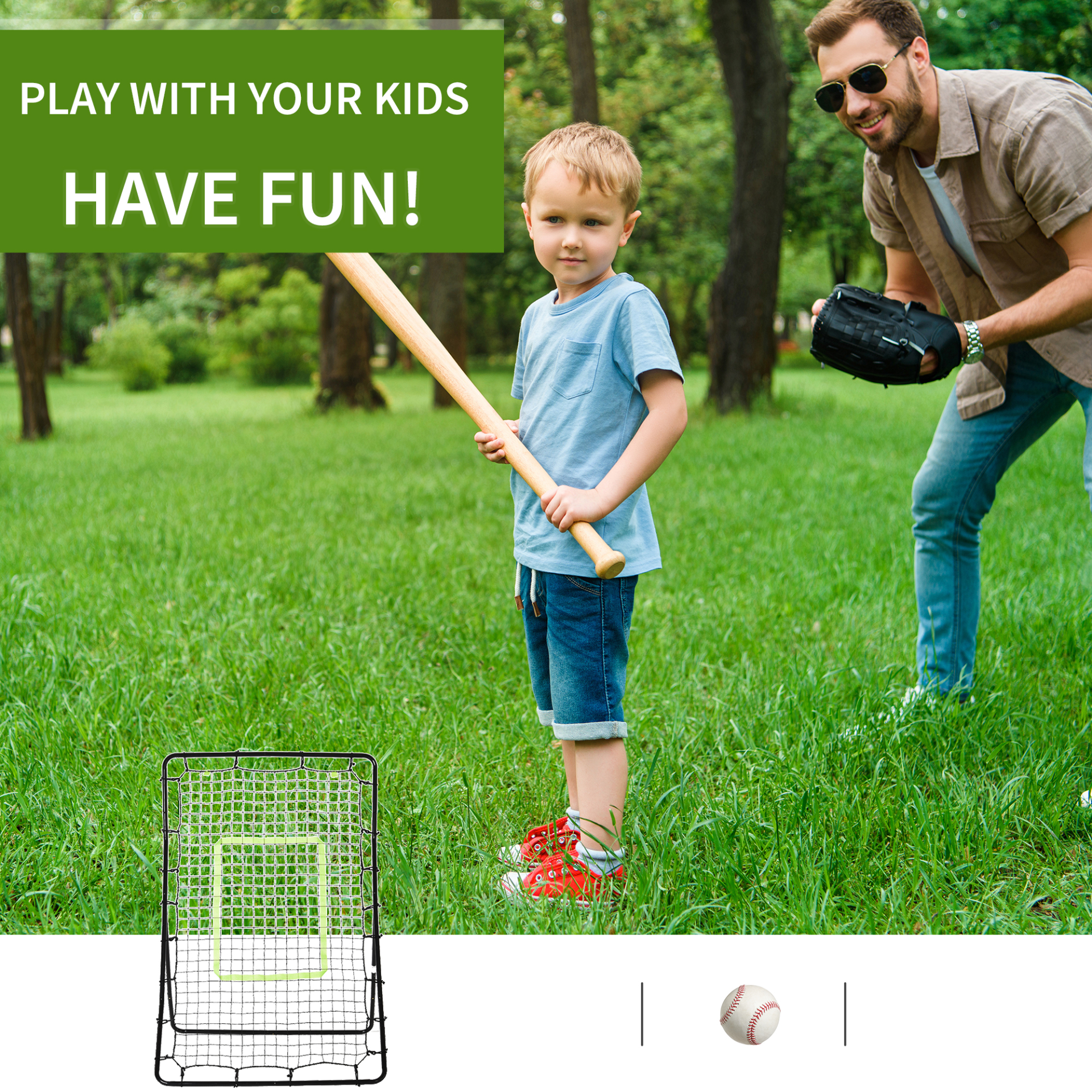 HOMCOM Rebounder Net - Target and Training Equipment for Baseball, Football, and More MyLibelula