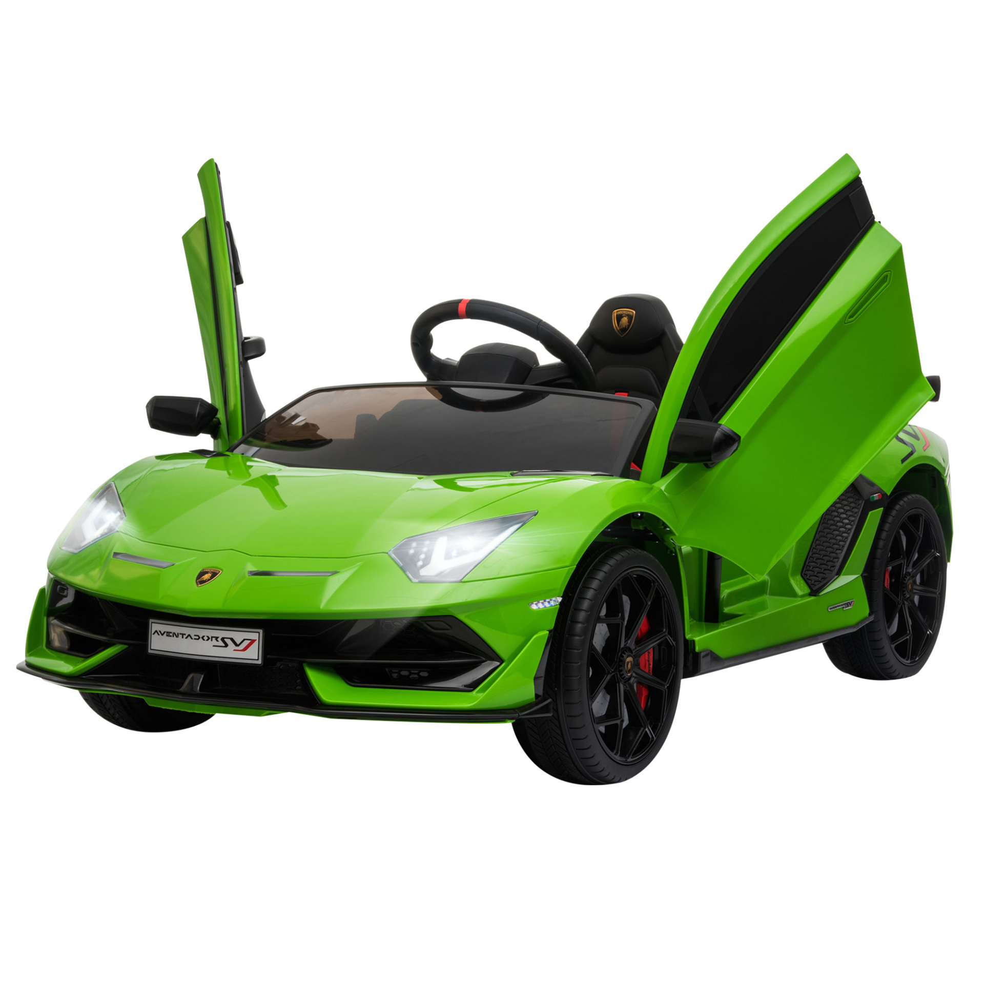 HOMCOM 12V Kids Electric Lamborghini Aventador Ride On Car - Remote Control, Music, Lights, Green MyLibelula