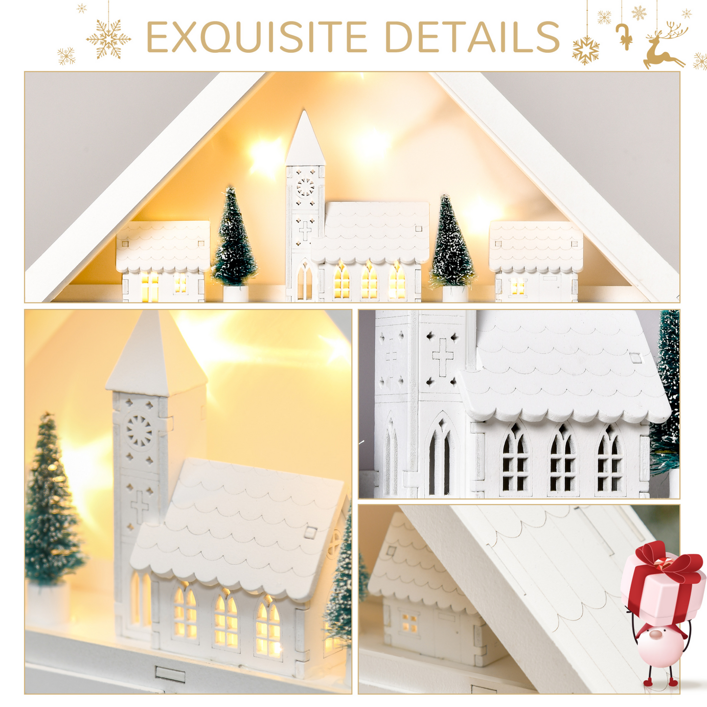 HOMCOM 24-Drawer Wooden Christmas Advent Calendar | Light-Up Holiday Decoration for Kids & Adults MyLibelula