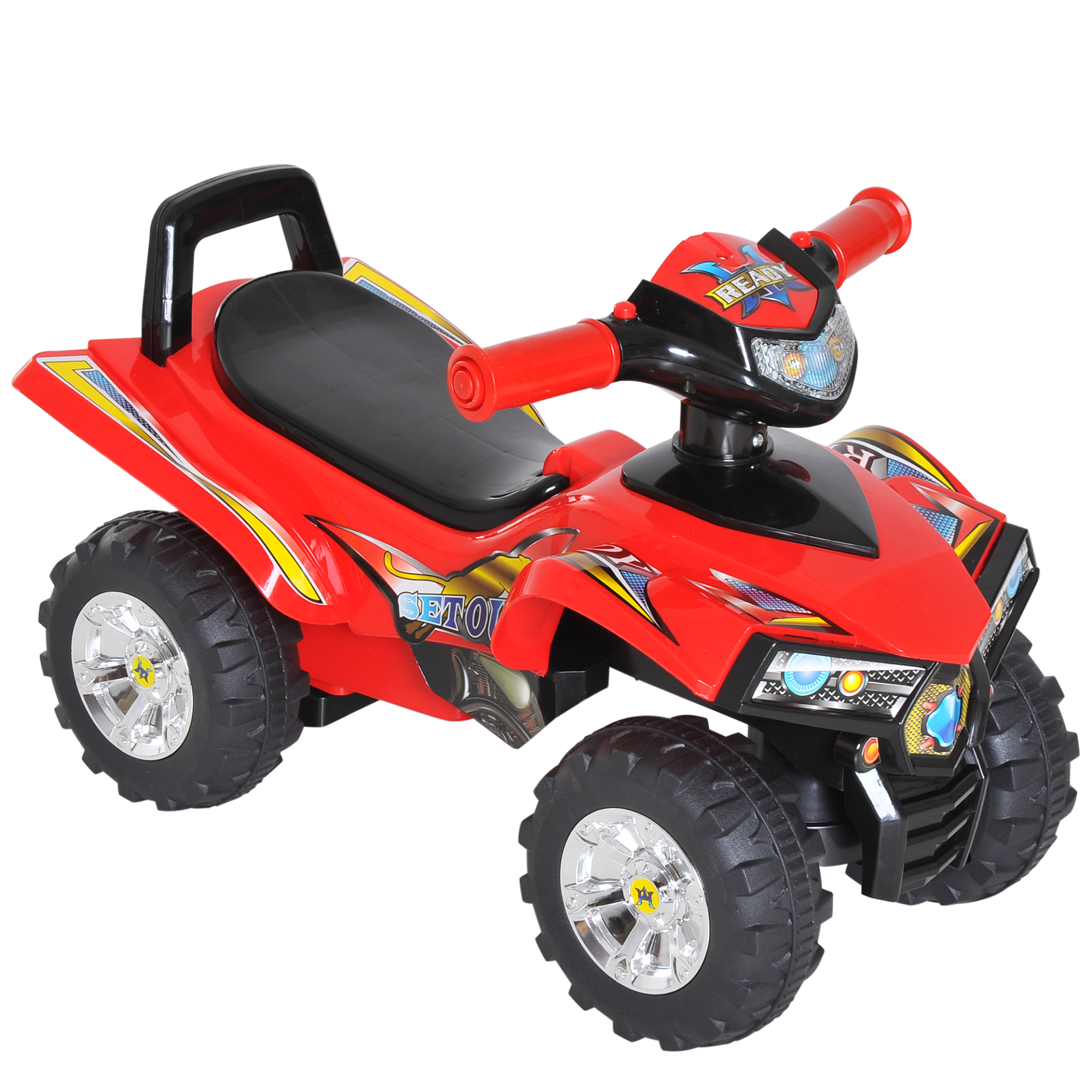 HOMCOM Kids Off Road Style Quad Bike - Red Ride-on Toy with Horn & Music MyLibelula