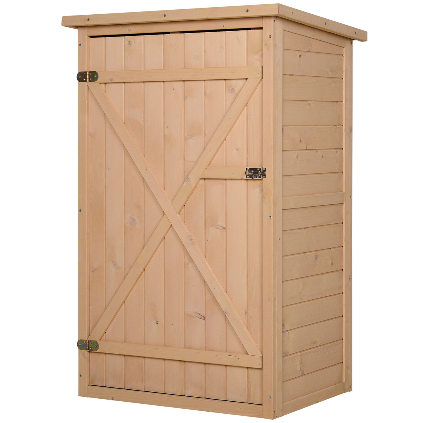 Outsunny Wooden Garden Shed - Fir Wood Tool Cabinet with Shelves, Waterproof, 75L x 56W x 115H cm MyLibelula