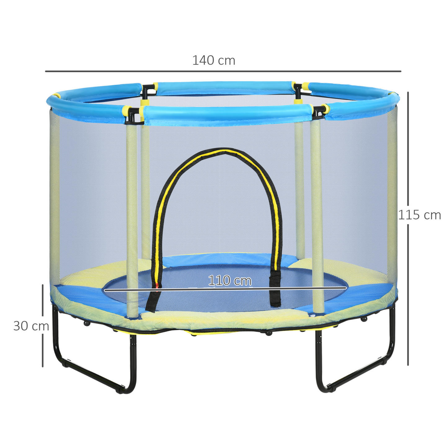 ZONEKIZ 4.6FT Kids Trampoline with Safety Enclosure Net - Indoor Toddler Jumper for Ages 1-6, Blue MyLibelula