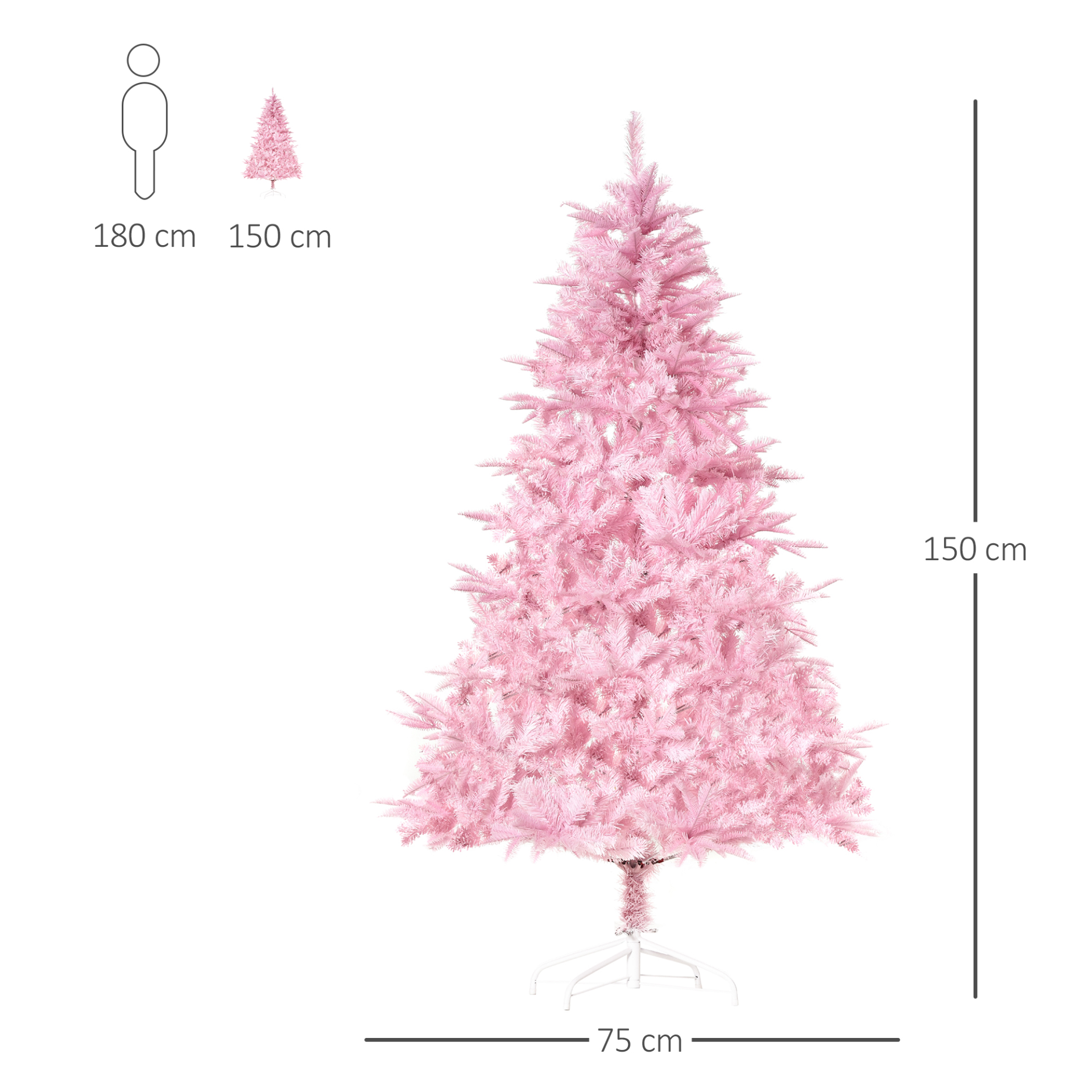 HOMCOM 5FT Pink Artificial Christmas Tree - Vibrant Holiday Xmas Decor for Home, Office & Party MyLibelula