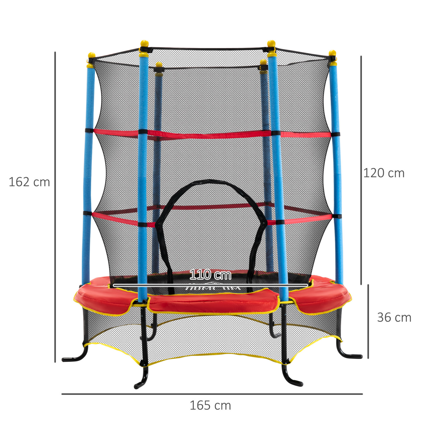 HOMCOM 4.6FT/55 Inch Kids Trampoline with Safety Enclosure Net - Perfect for Ages 3-6, Indoor/Outdoor Fun MyLibelula