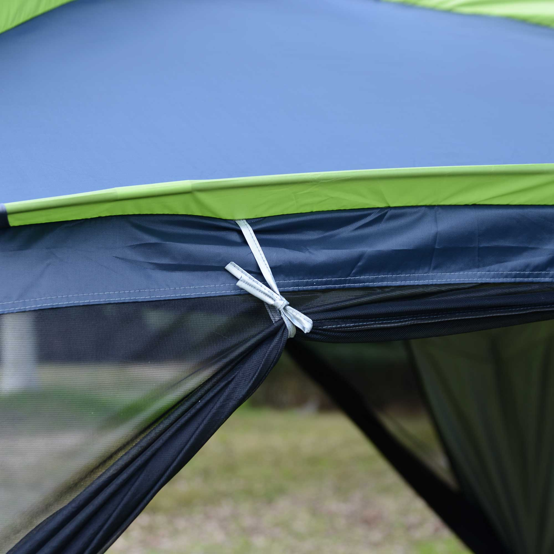 Outsunny 5-8 Person Camping Tent - Portable Dome Tent, Outdoor Screen House, Sun Shelter, 360x355x215cm - Dark Blue/Green MyLibelula