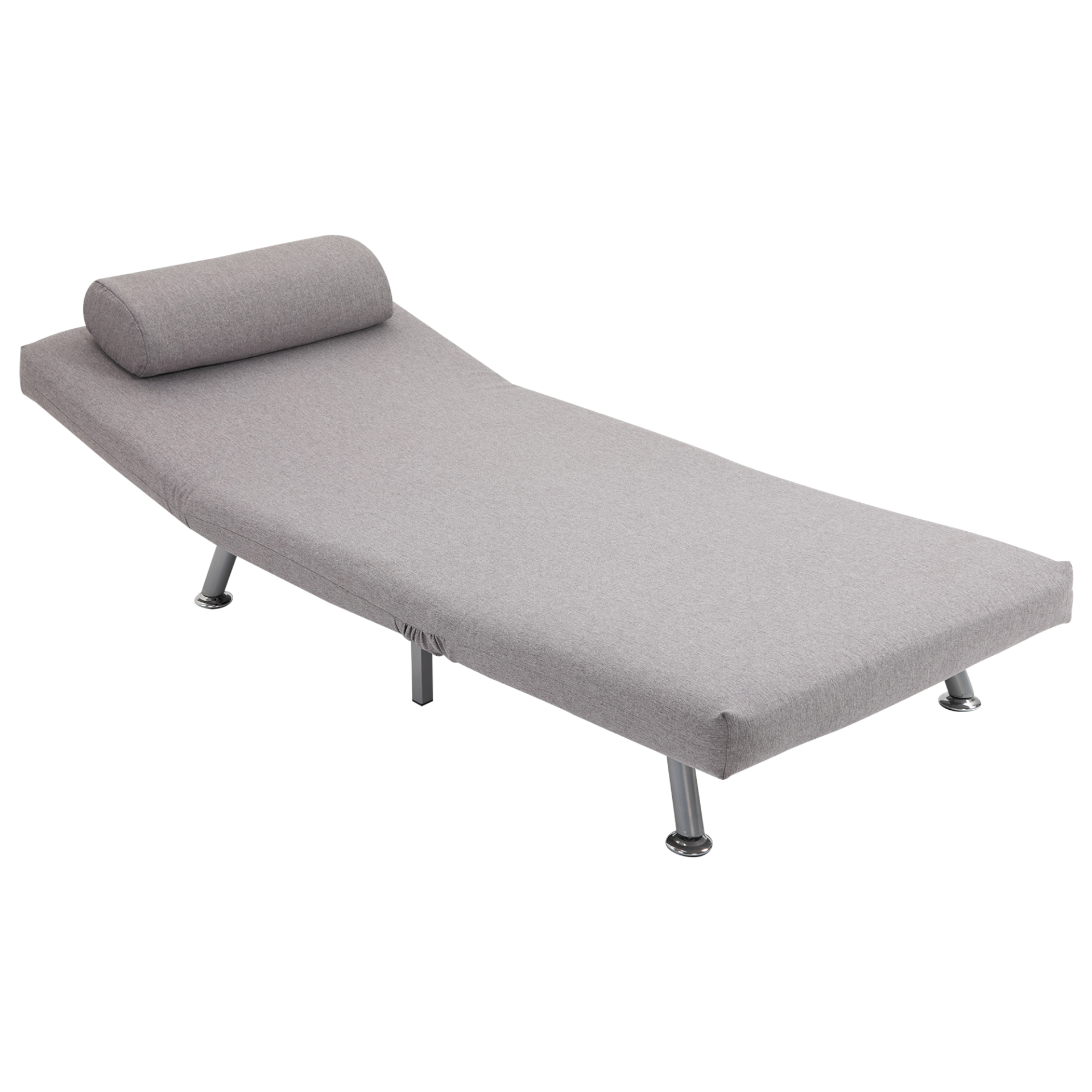 HOMCOM Grey Single Sofa Bed Sleeper - Foldable, Portable, and Cozy for Living Room MyLibelula